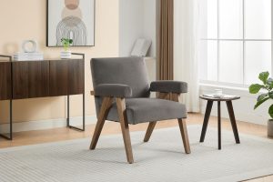 Global Furniture Alliance Leoni Acent Chair in Taupe Fabric | Shackletons