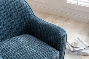 Global Furniture Alliance Ruby Acent Chair in Cornflower Blue Fabric | Shackletons