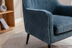 Global Furniture Alliance Ruby Acent Chair in Cornflower Blue Fabric | Shackletons