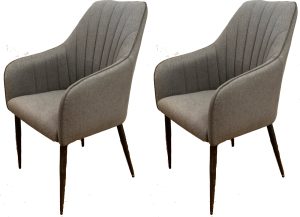 Pair of Carlton Furniture Oliver Dining Chairs in Pewter | Shackletons