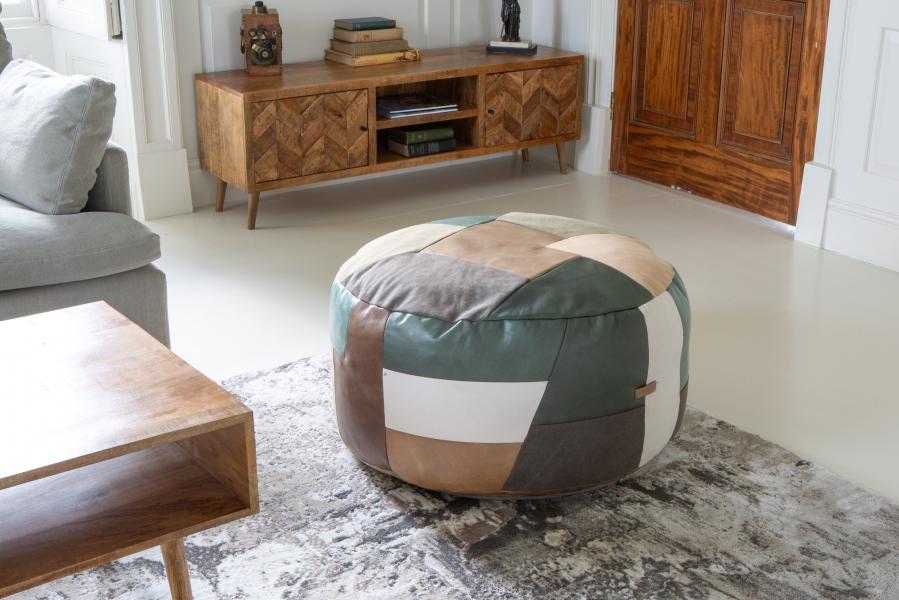 Soho Round Ottoman Patchwork Stool