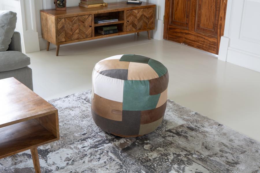 Soho Round Small Ottoman Patchwork Stool