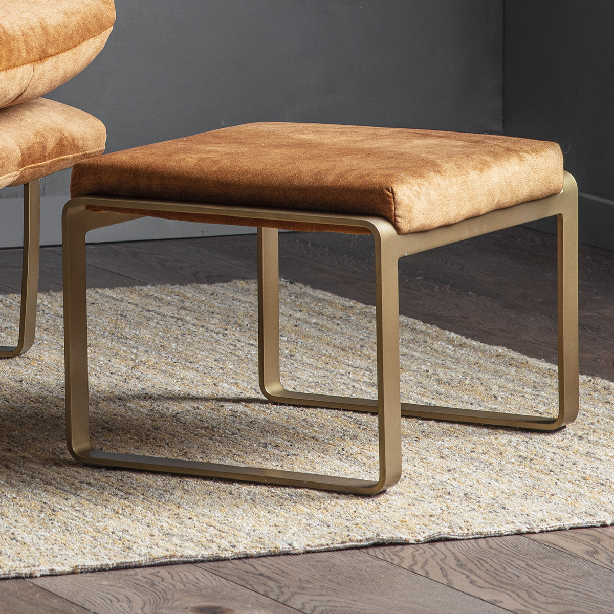 Gallery Direct Fabien Footstool Ochre