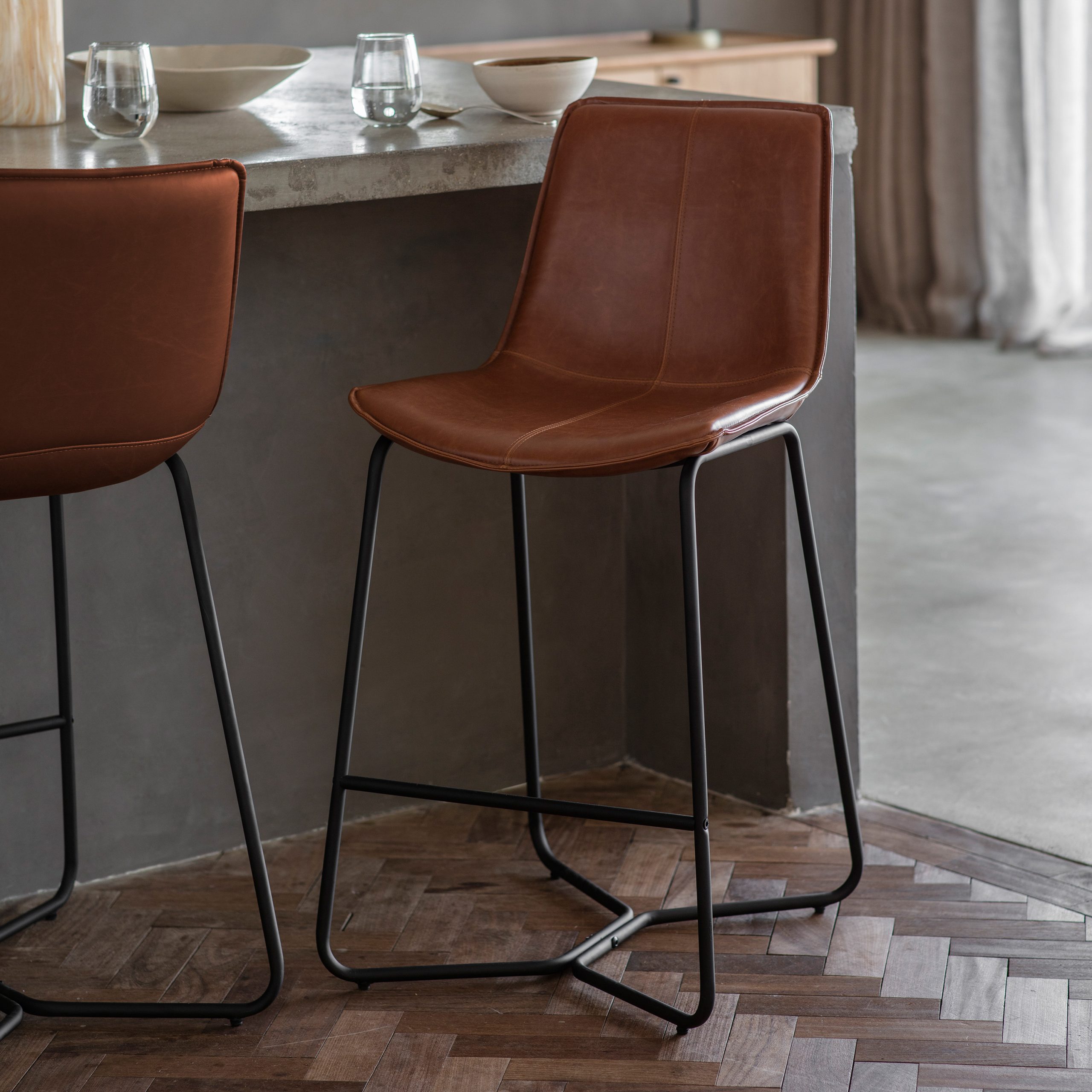 Gallery Direct Hawking Stool Brown (Set of 2)