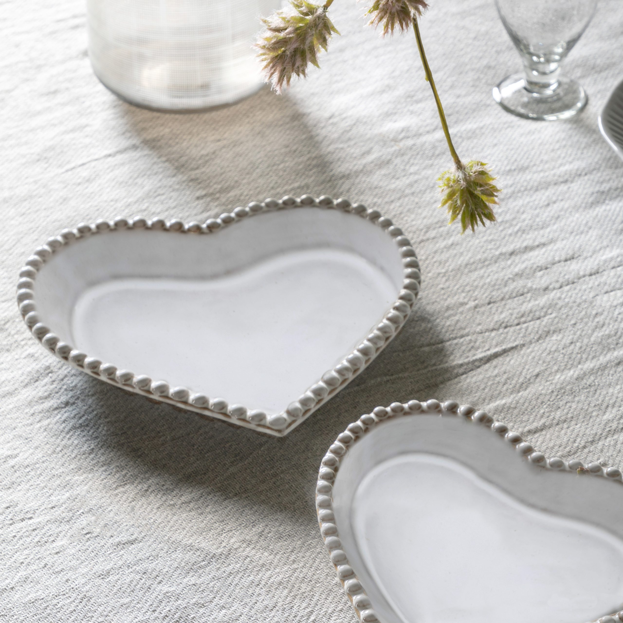 Gallery Direct Beaded Heart Plate (Set of 3)