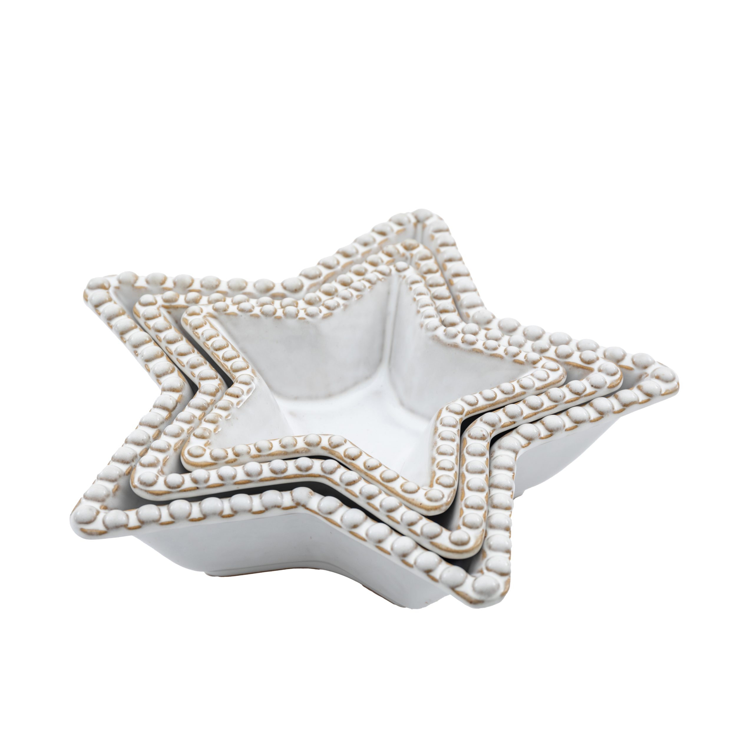 Gallery Direct Beaded Star Bowl (Set of 3)