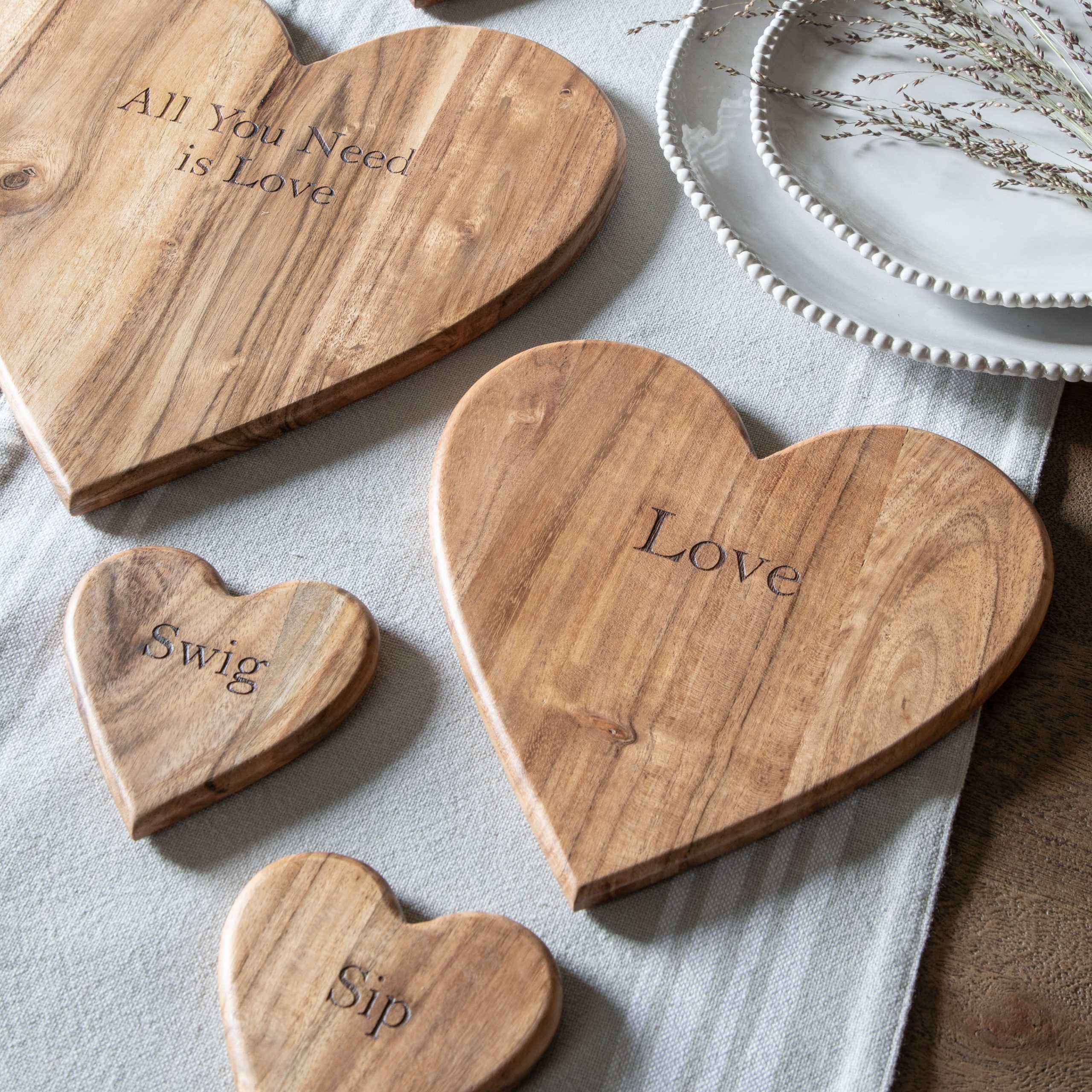 Gallery Direct Emotive Heart Chopping Board Natural