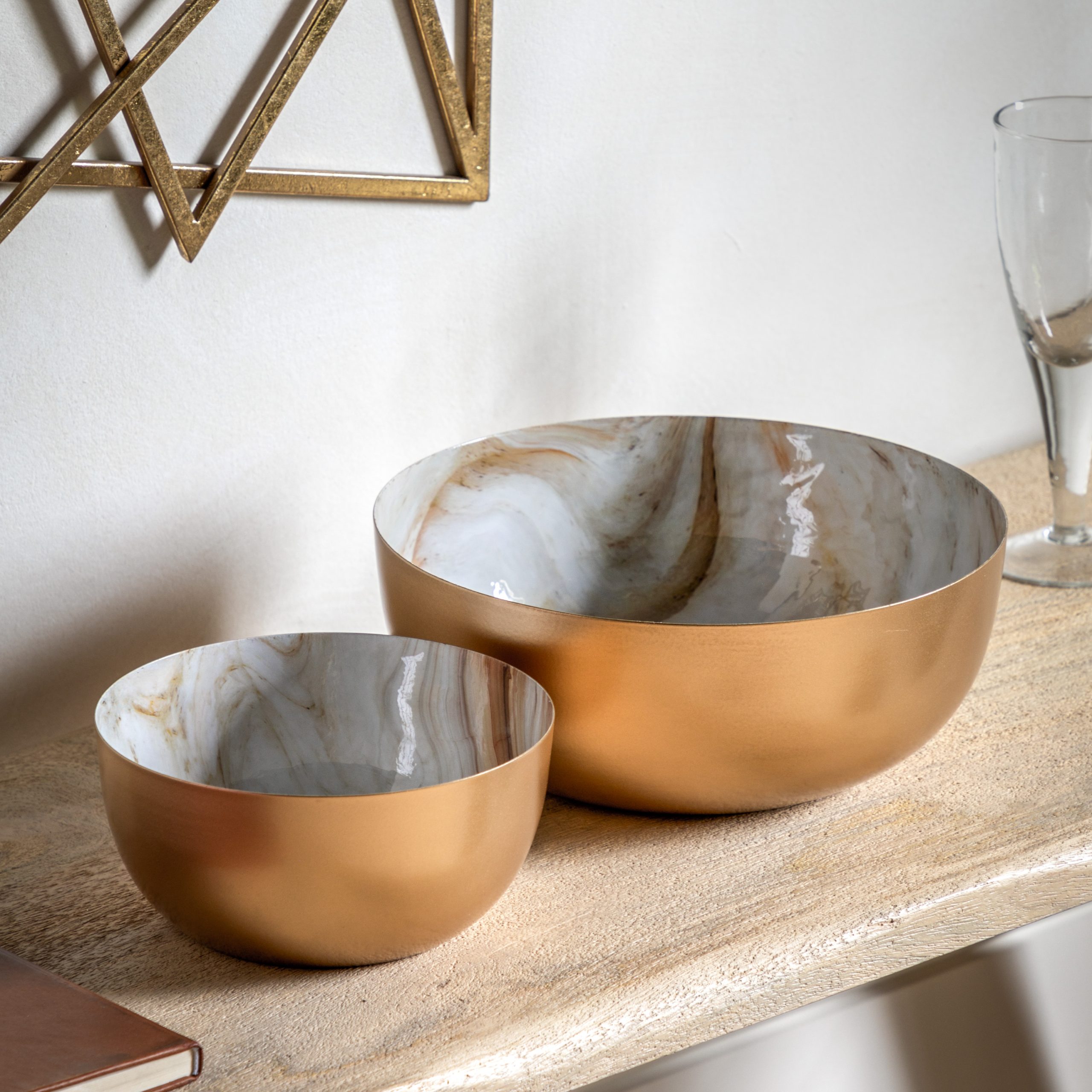 Gallery Direct Sahara Marbled Bowls (Set of 2)