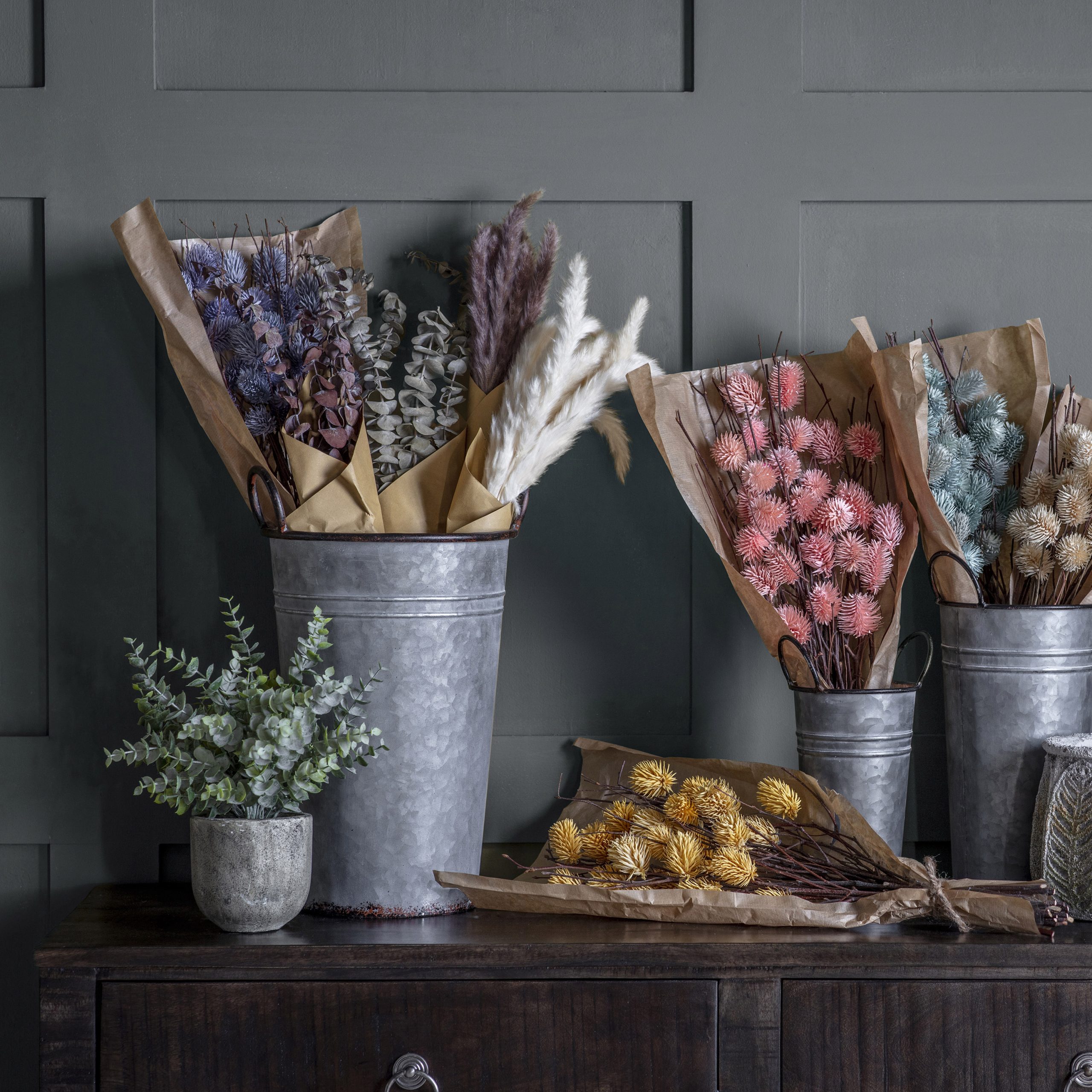 Gallery Direct Arley Galvanised Flower Bucket