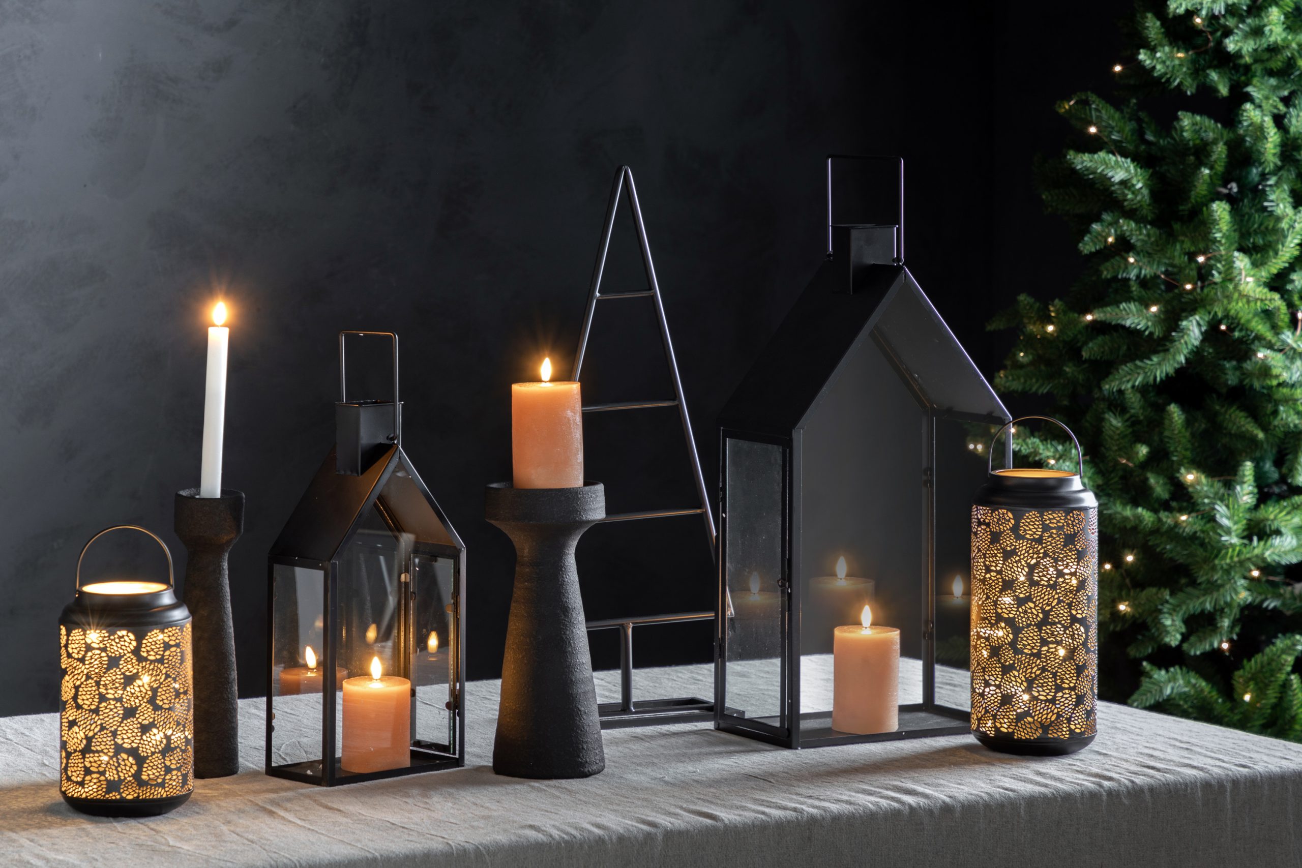 Gallery Direct Luna Candlestick Small Black (S/2)