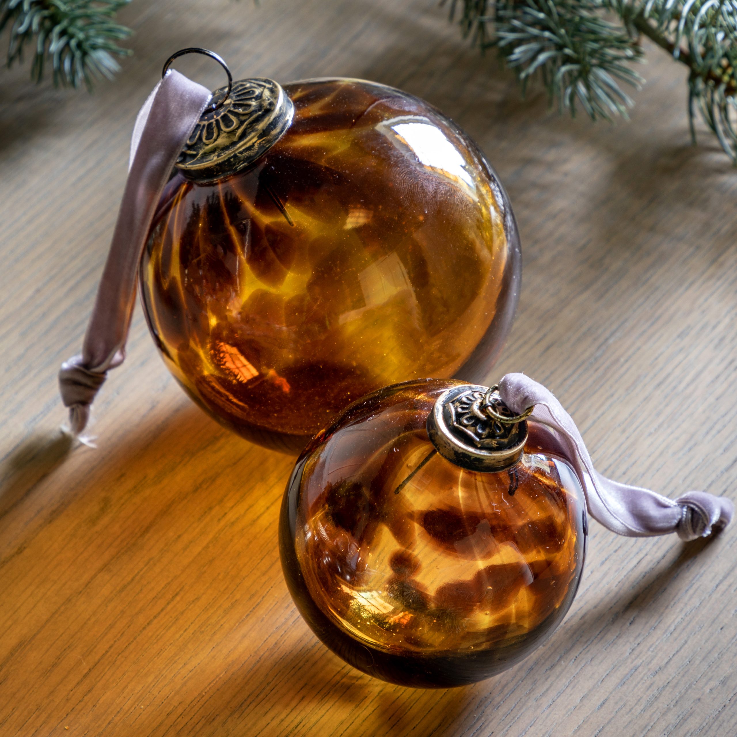 Gallery Direct Lola Bauble Amber (Set of 6)