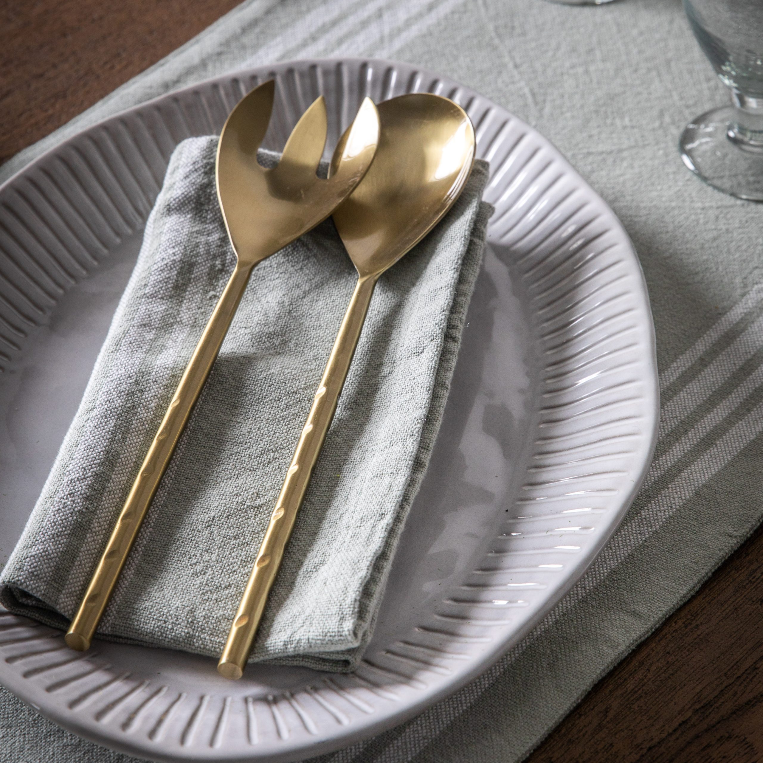 Gallery Direct Mette Salad Servers (Set of 2) Matt Gold