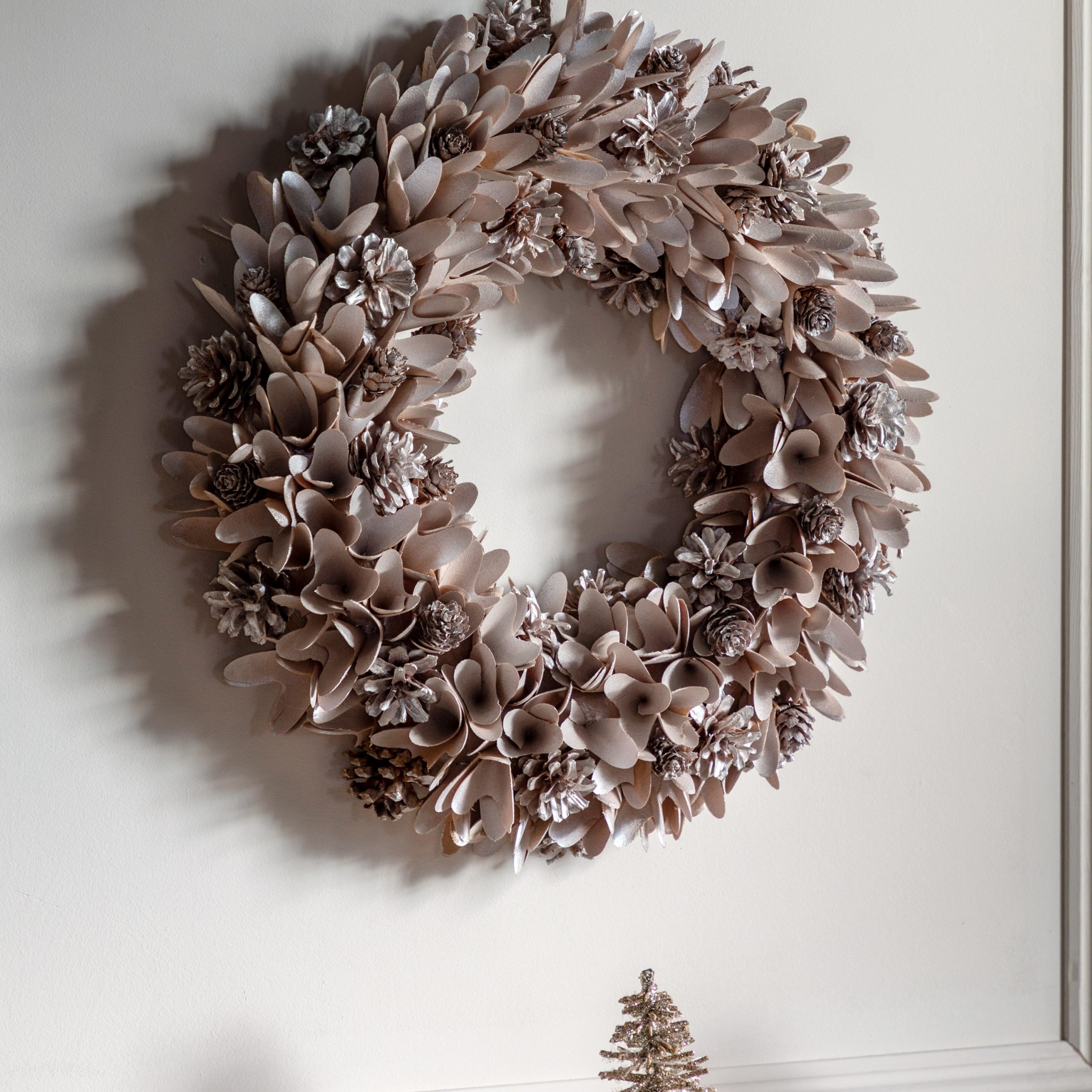 Gallery Direct Blush Cone & Floral Wreath