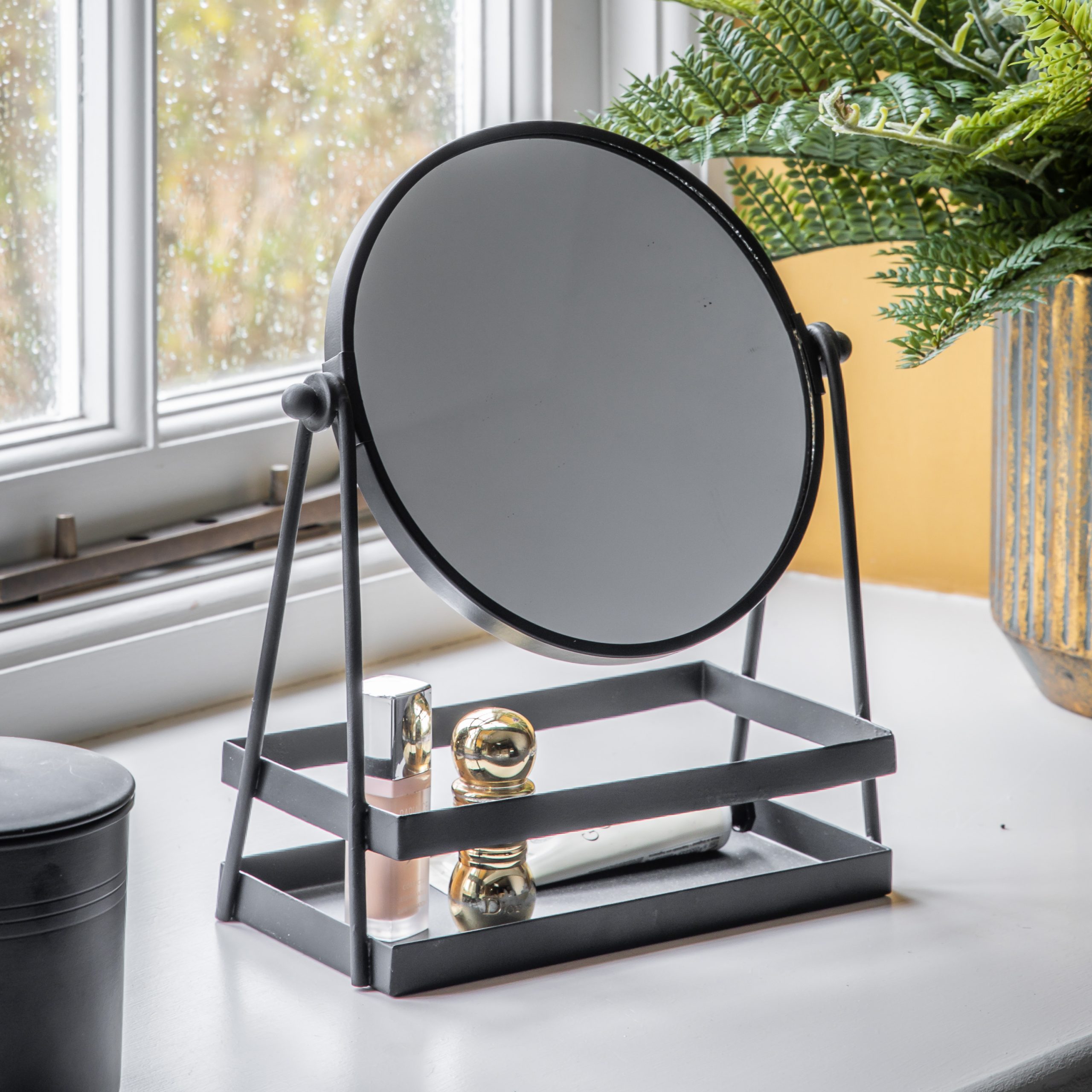 Gallery Direct Carly Vanity Mirror w/Tray Black