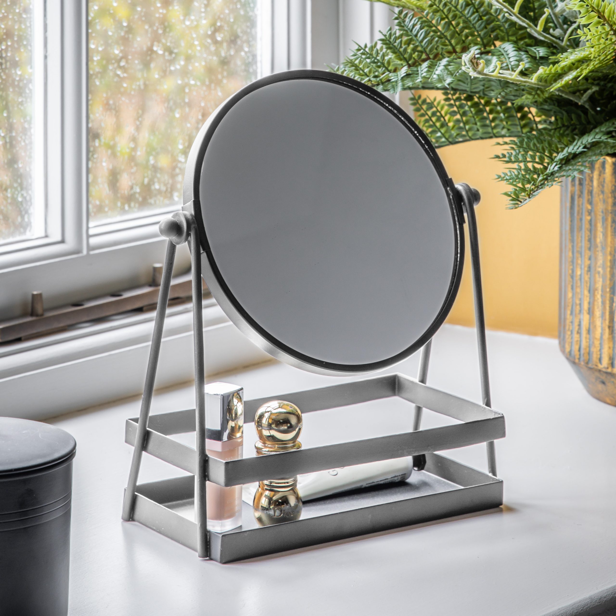 Gallery Direct Carly Vanity Mirror w/Tray Silver