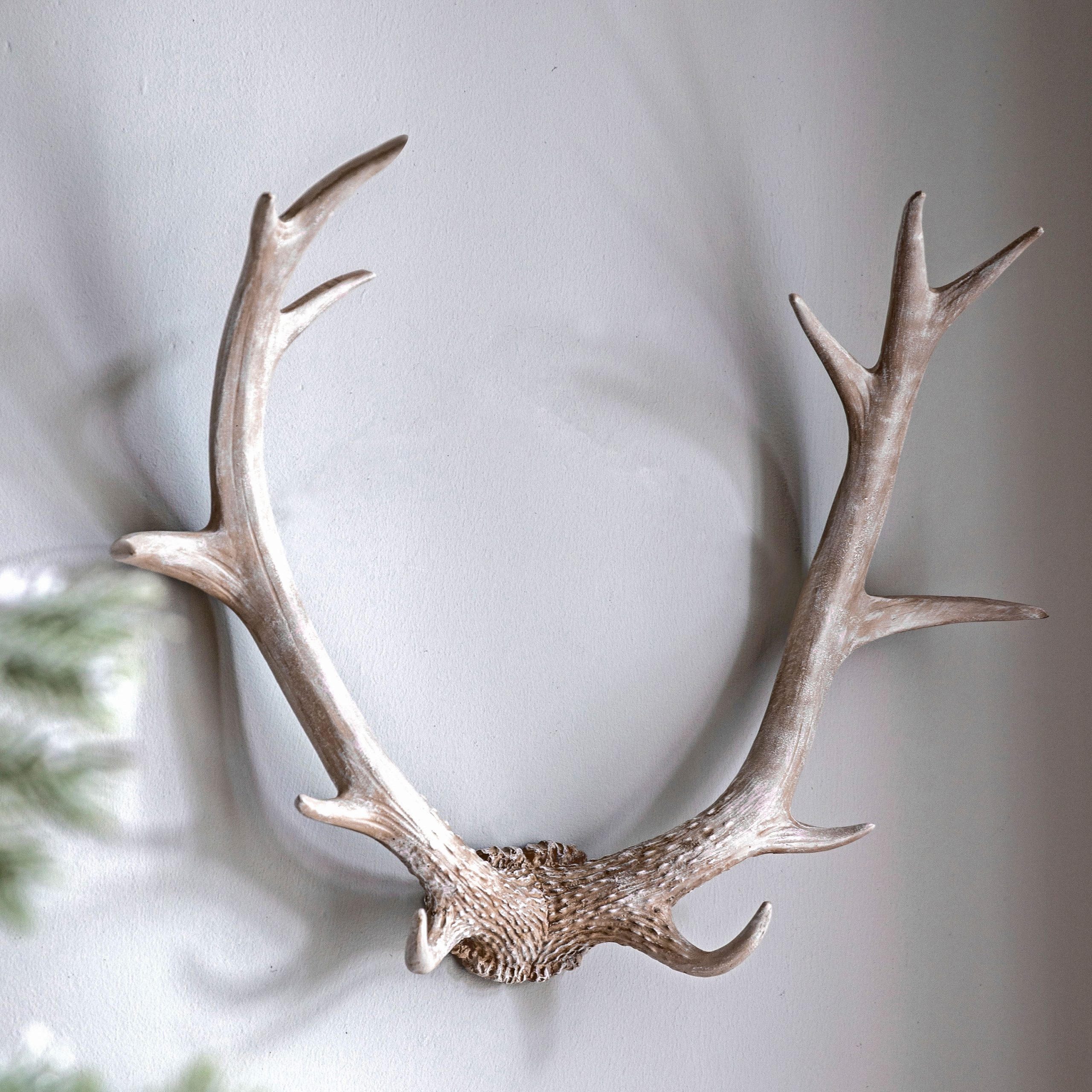 Gallery Direct Bjorn Antler Wall Art White