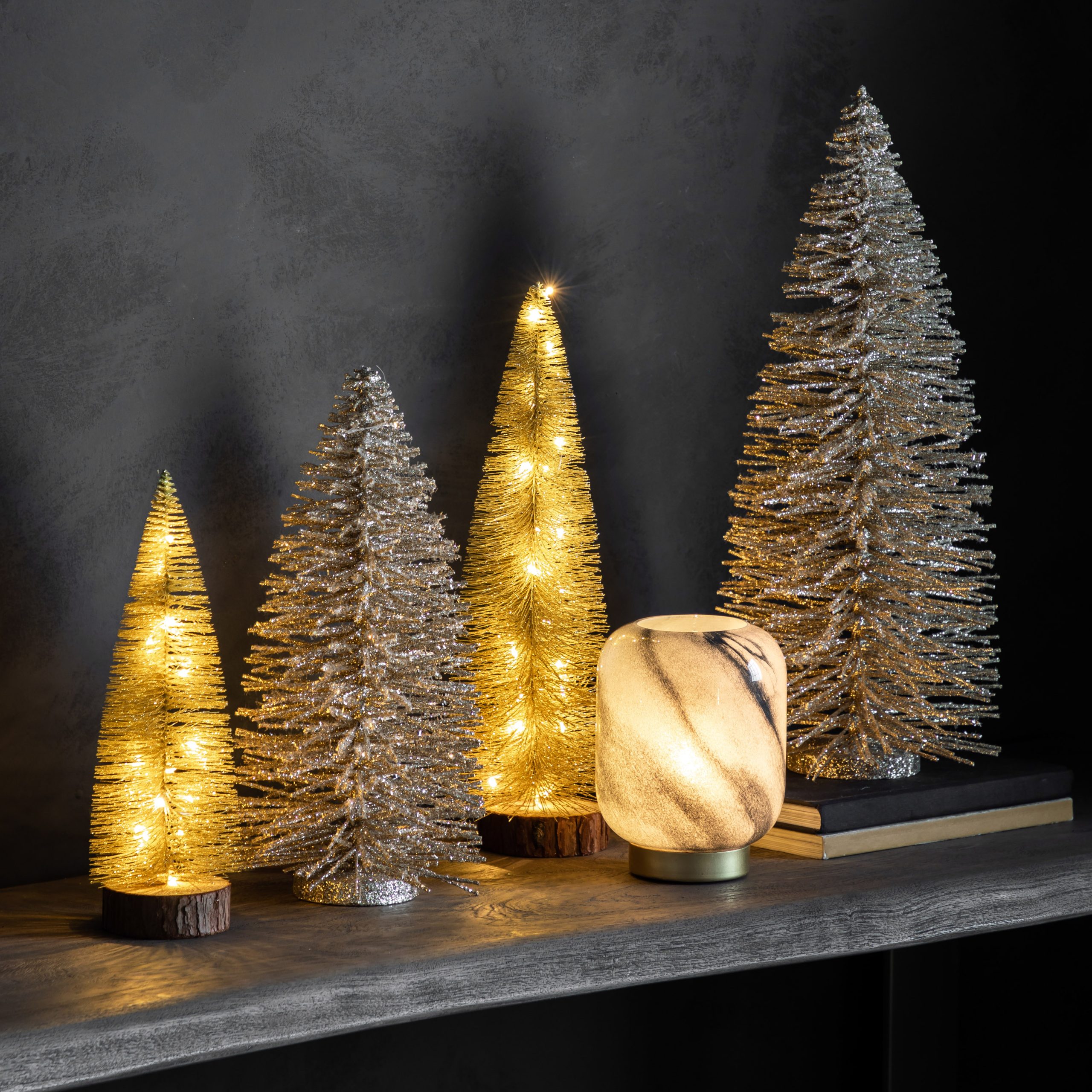 Gallery Direct Brush Tree  LED Lights Gold