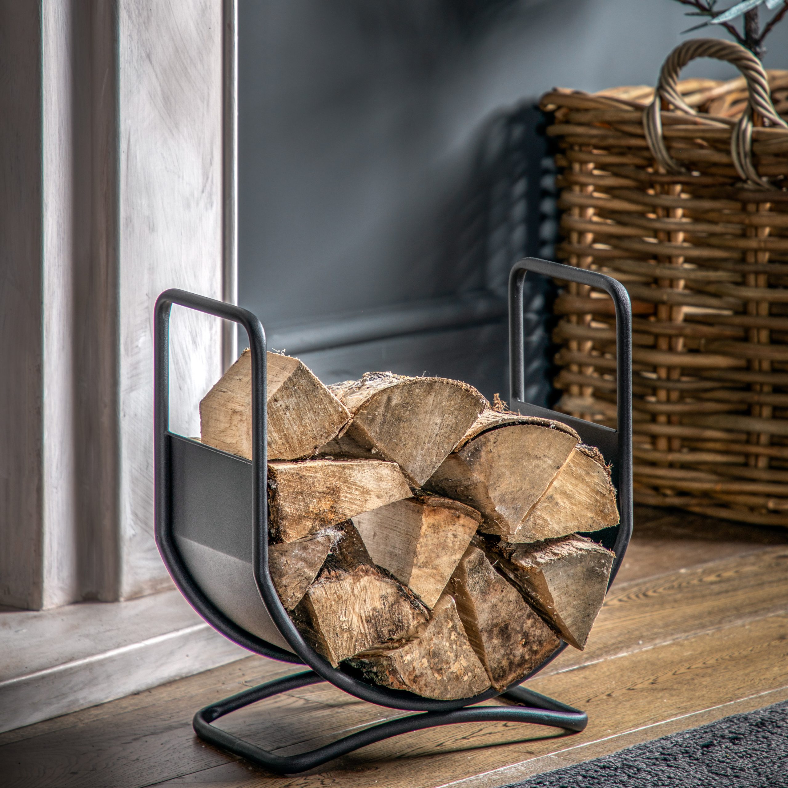 Gallery Direct Bronte Log Basket Black