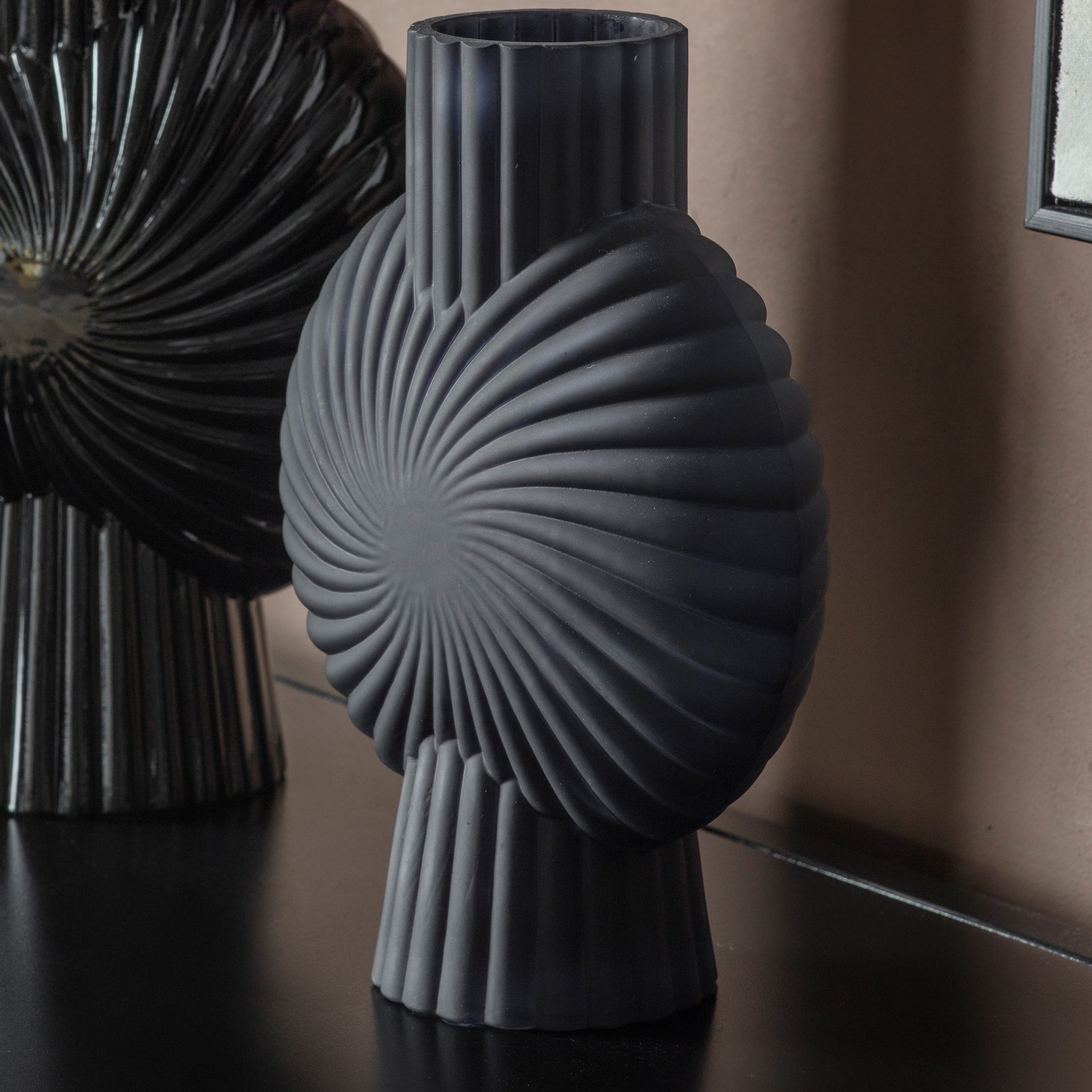 Gallery Direct Cassis Vase Frosted Black Small