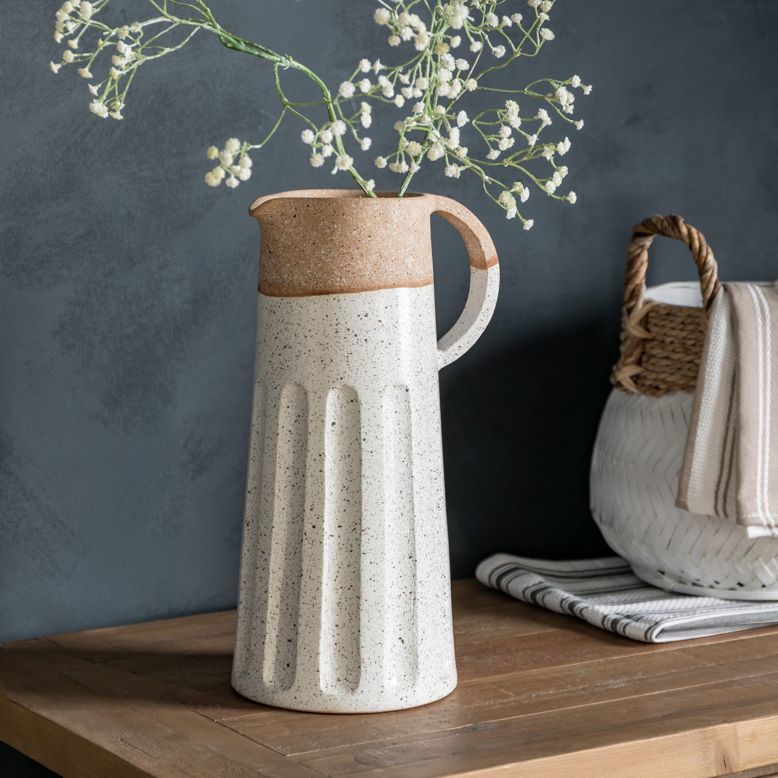 Gallery Direct Callow Pitcher Vase White Natural