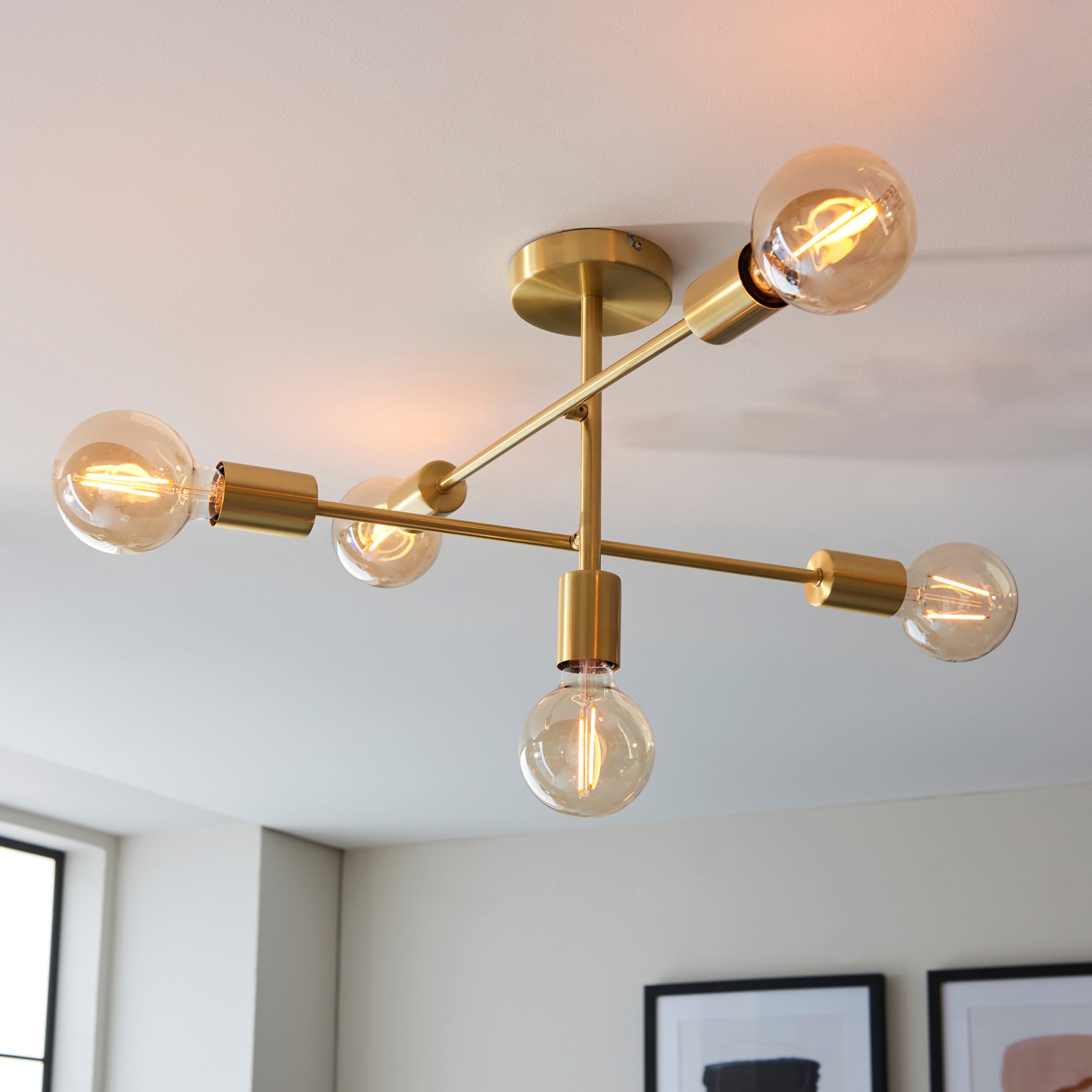 Gallery Direct Studio 5 Ceiling Light Satin Brass