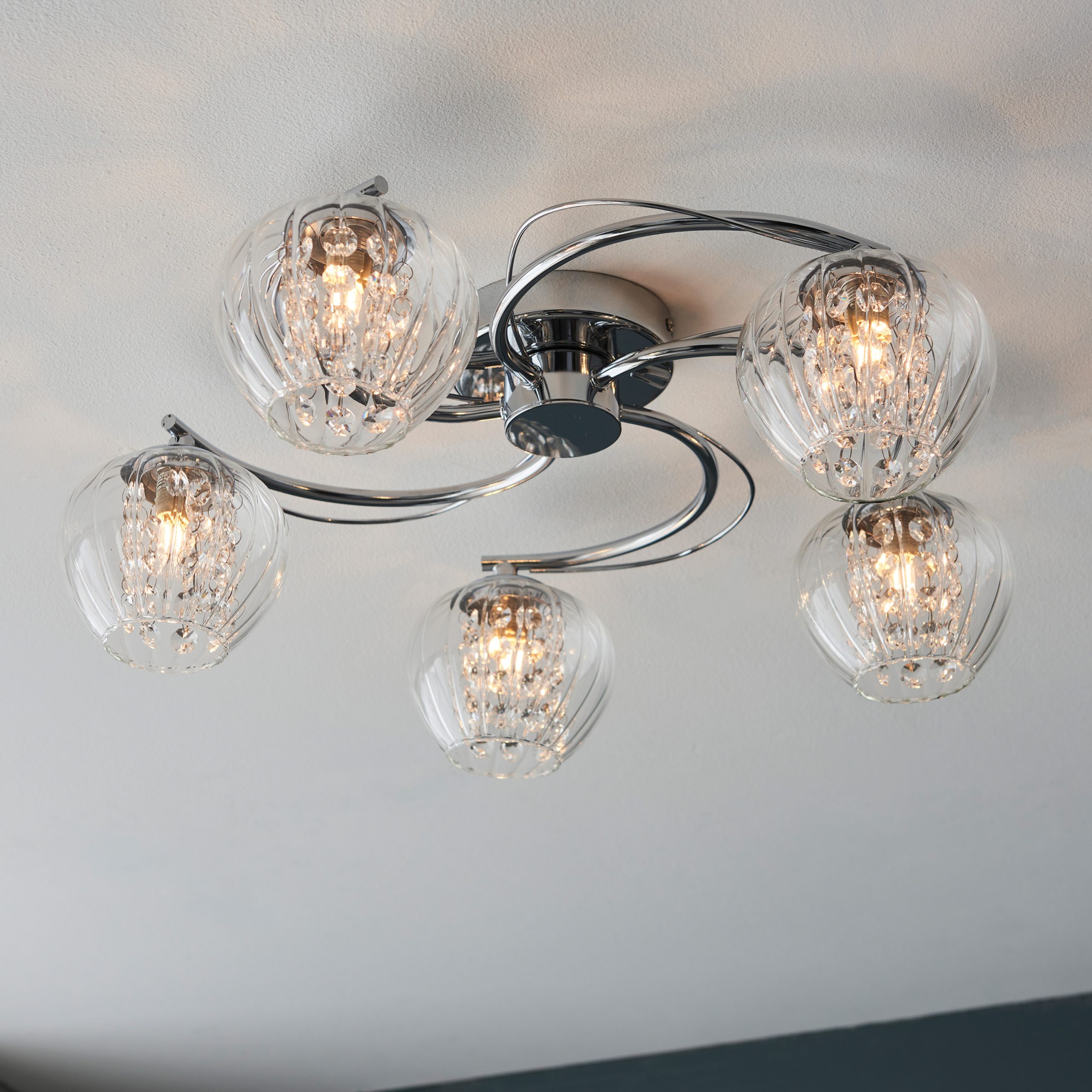 Gallery Direct Mesmer 5 Ceiling Light Chrome