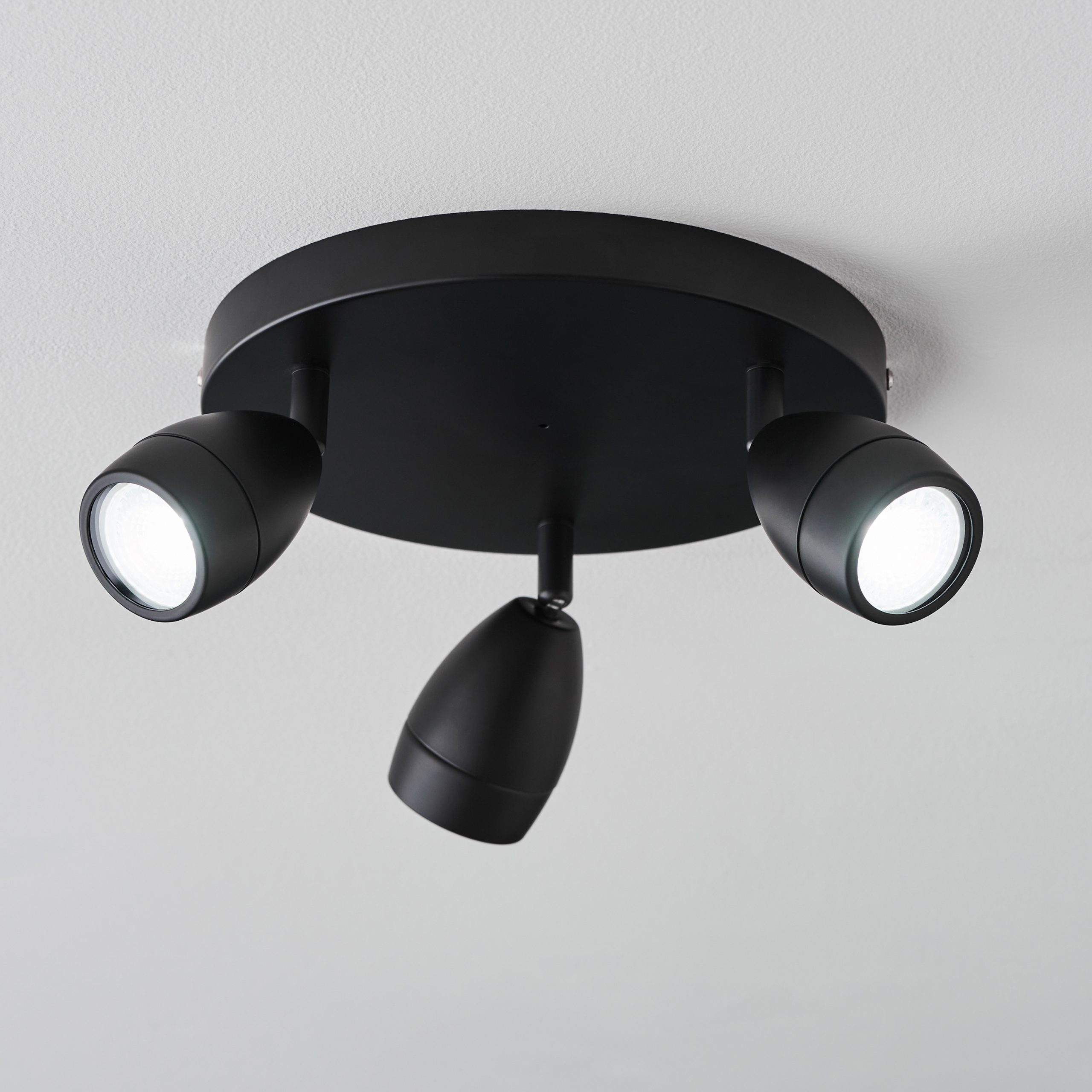 Gallery Direct Porto Bathroom 3 Ceiling Light Black