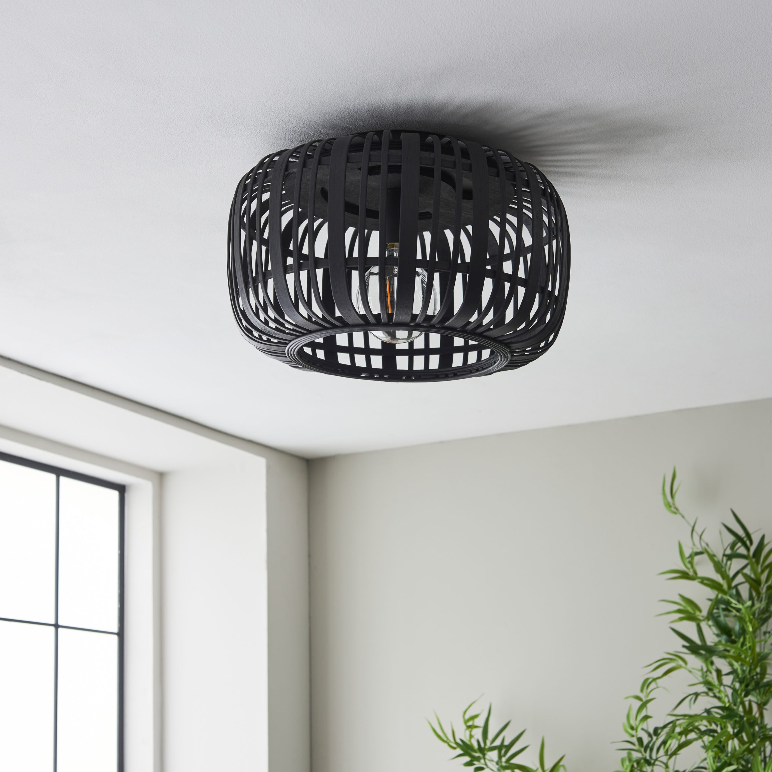 Gallery Direct Mathias Ceiling Light Dark Bamboo