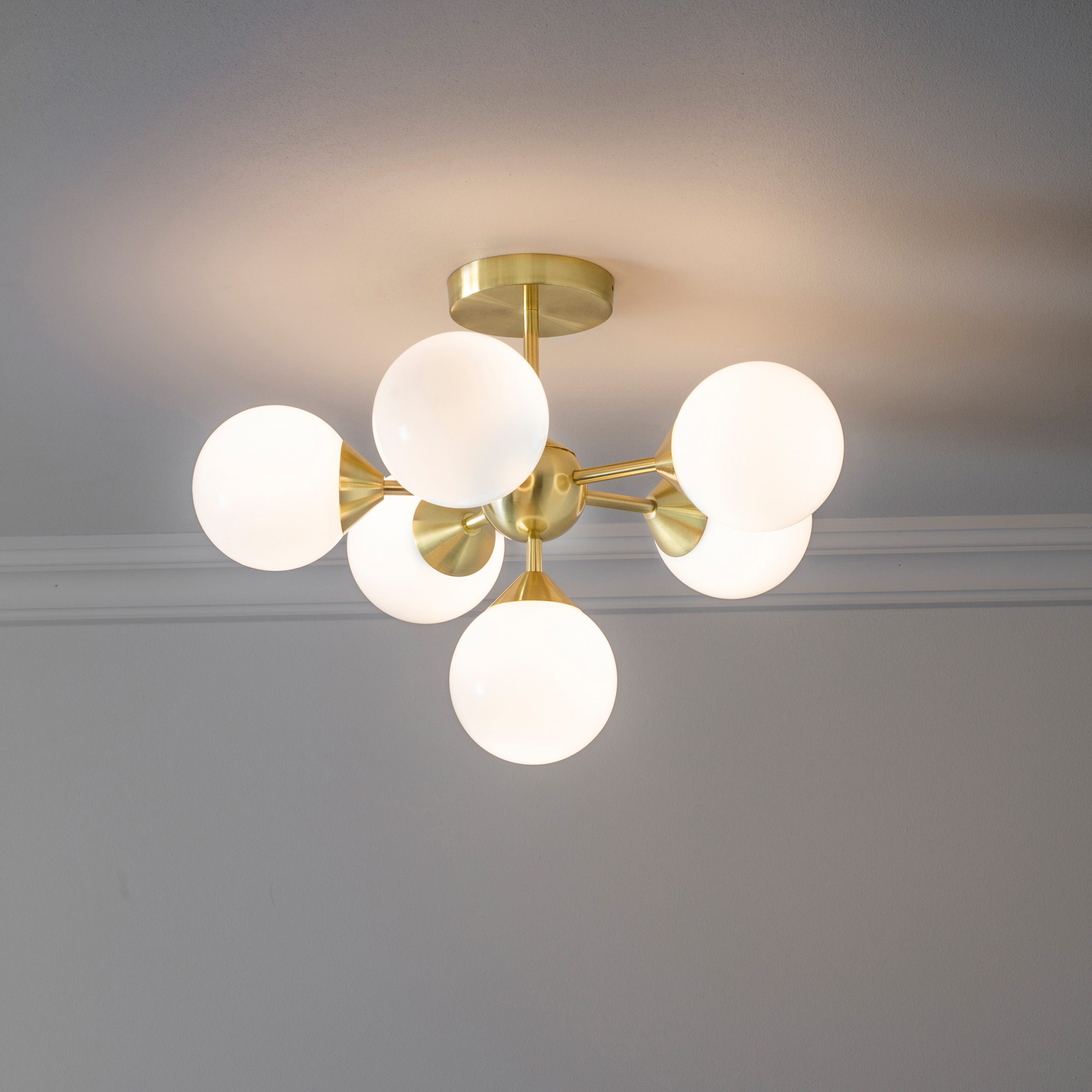 Gallery Direct Oscar 6 Ceiling Light Brushed Gold