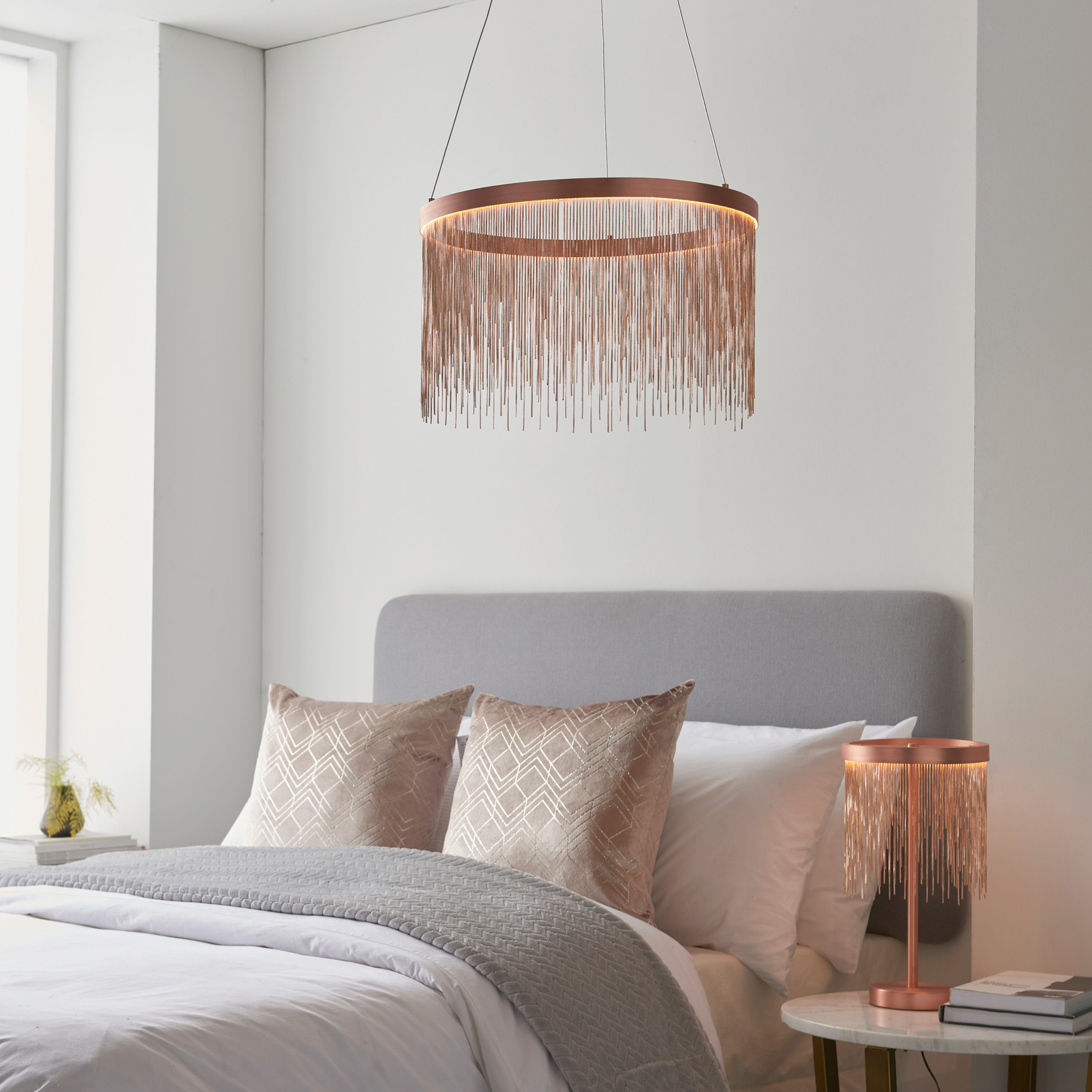 Gallery Direct Zelma 1 Pendant Light Brushed Copper