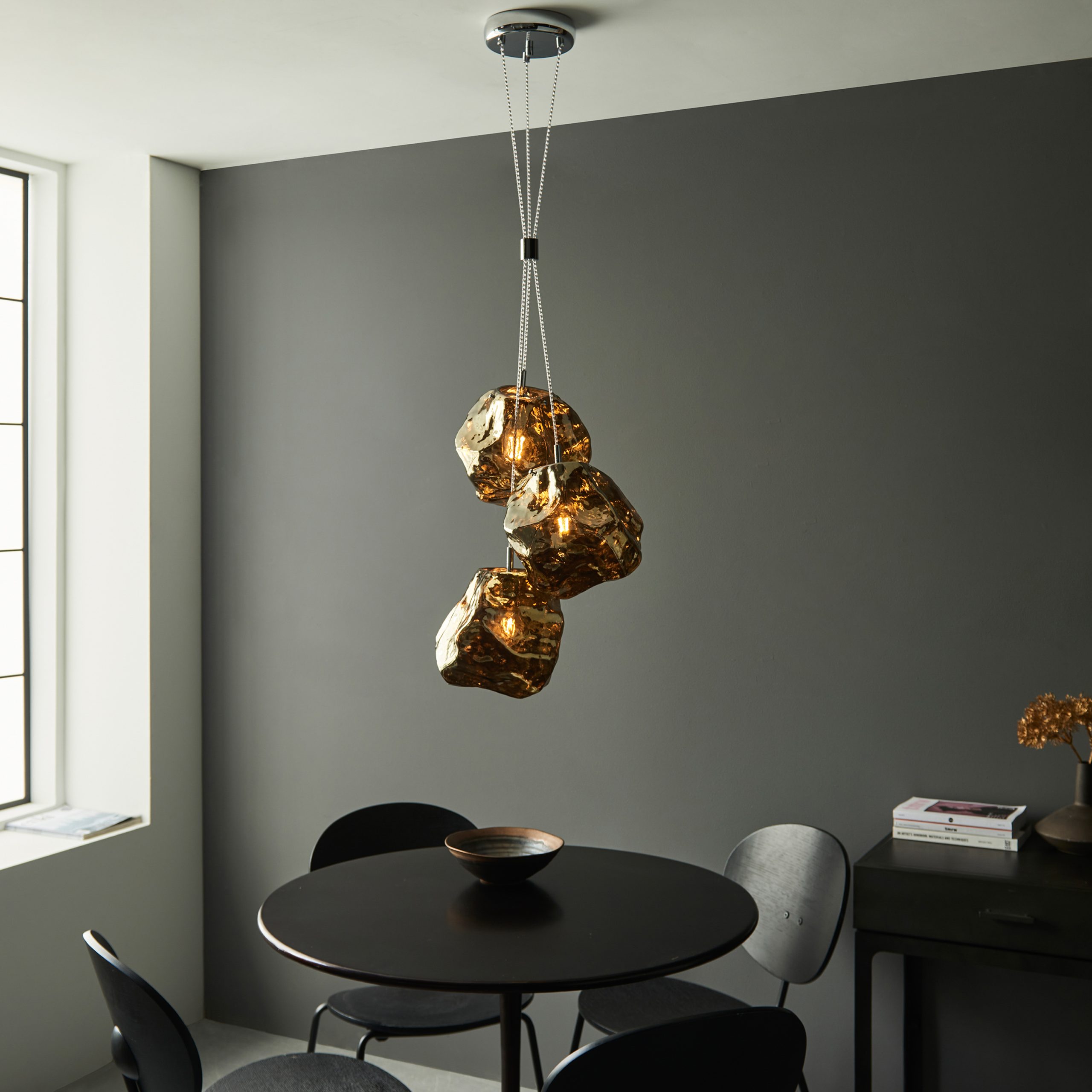 Gallery Direct Rock 3 Pendant Light Bronze