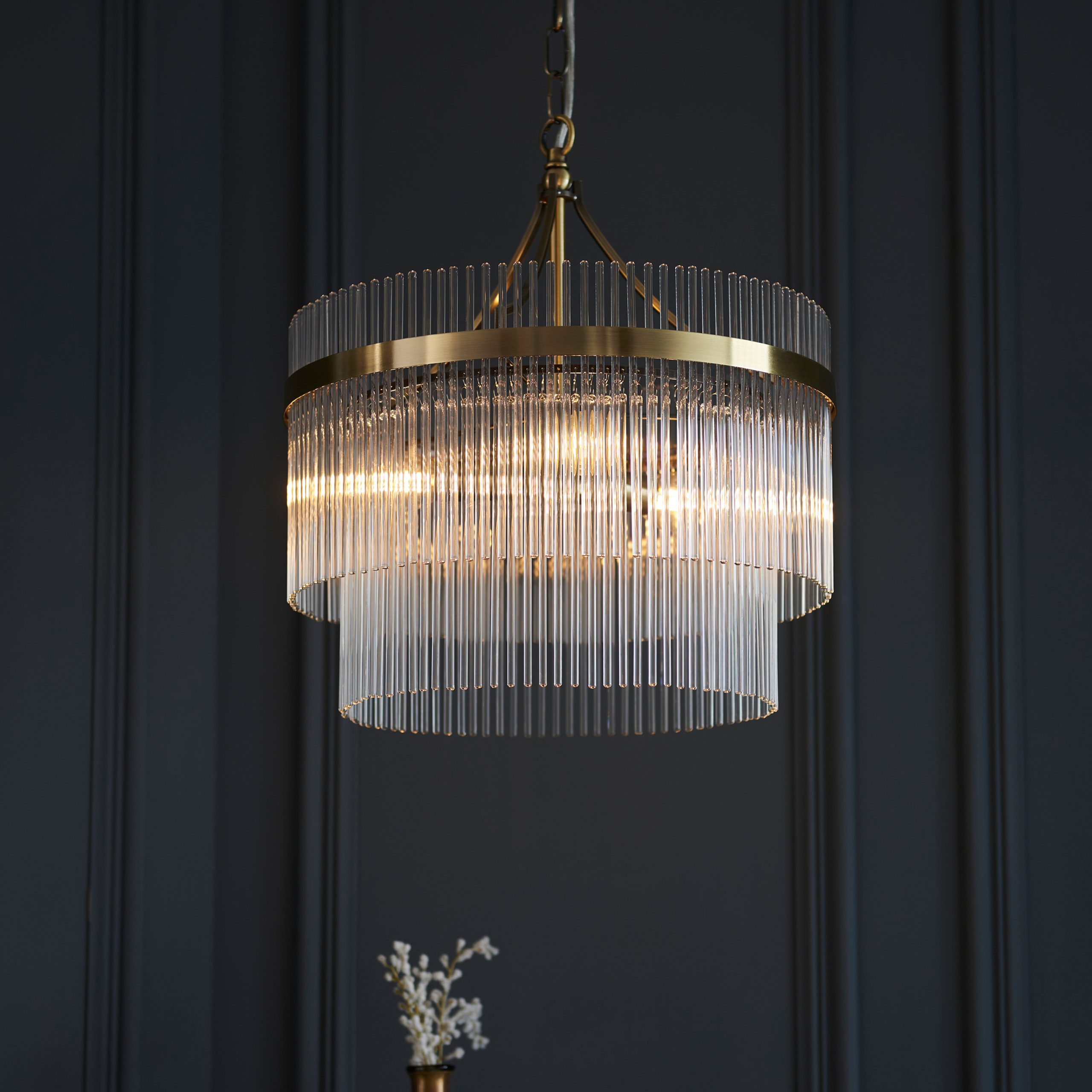 Gallery Direct Marietta 3 Pendant Light Antique Brass