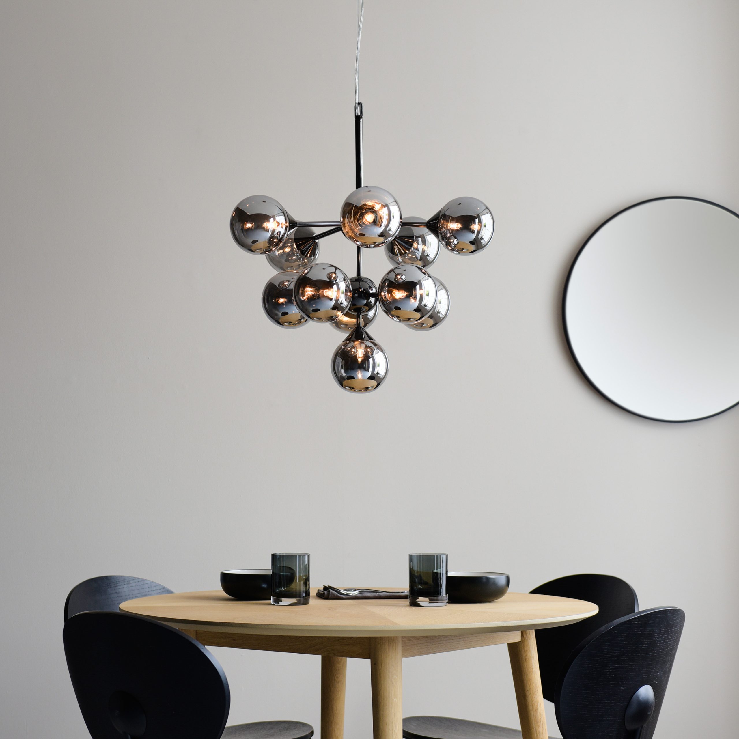 Gallery Direct Oscar 11 Pendant Light Black Chrome