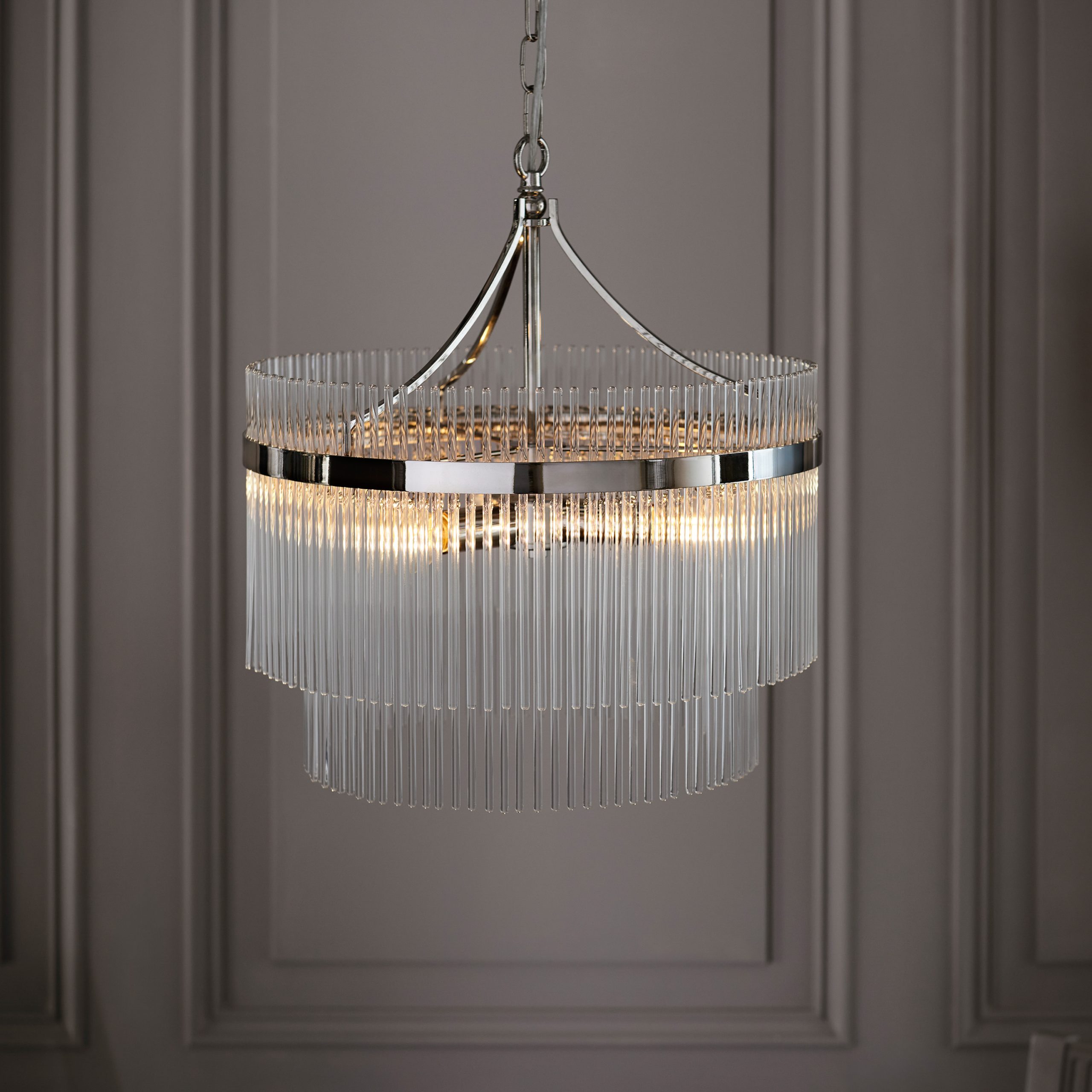 Gallery Direct Marietta 5 Pendant Light Bright Nickel