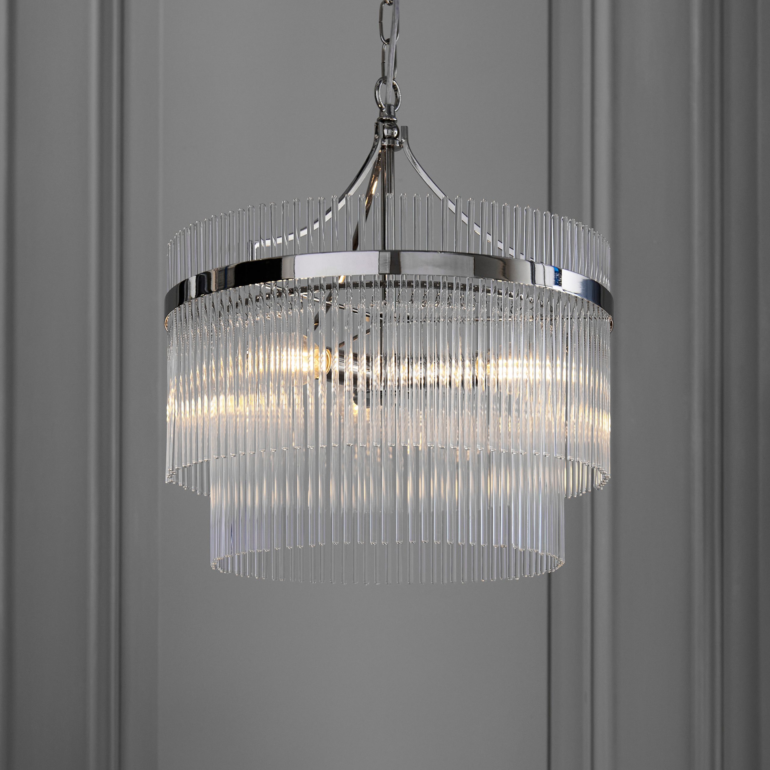 Gallery Direct Marietta 3 Pendant Light Bright Nickel