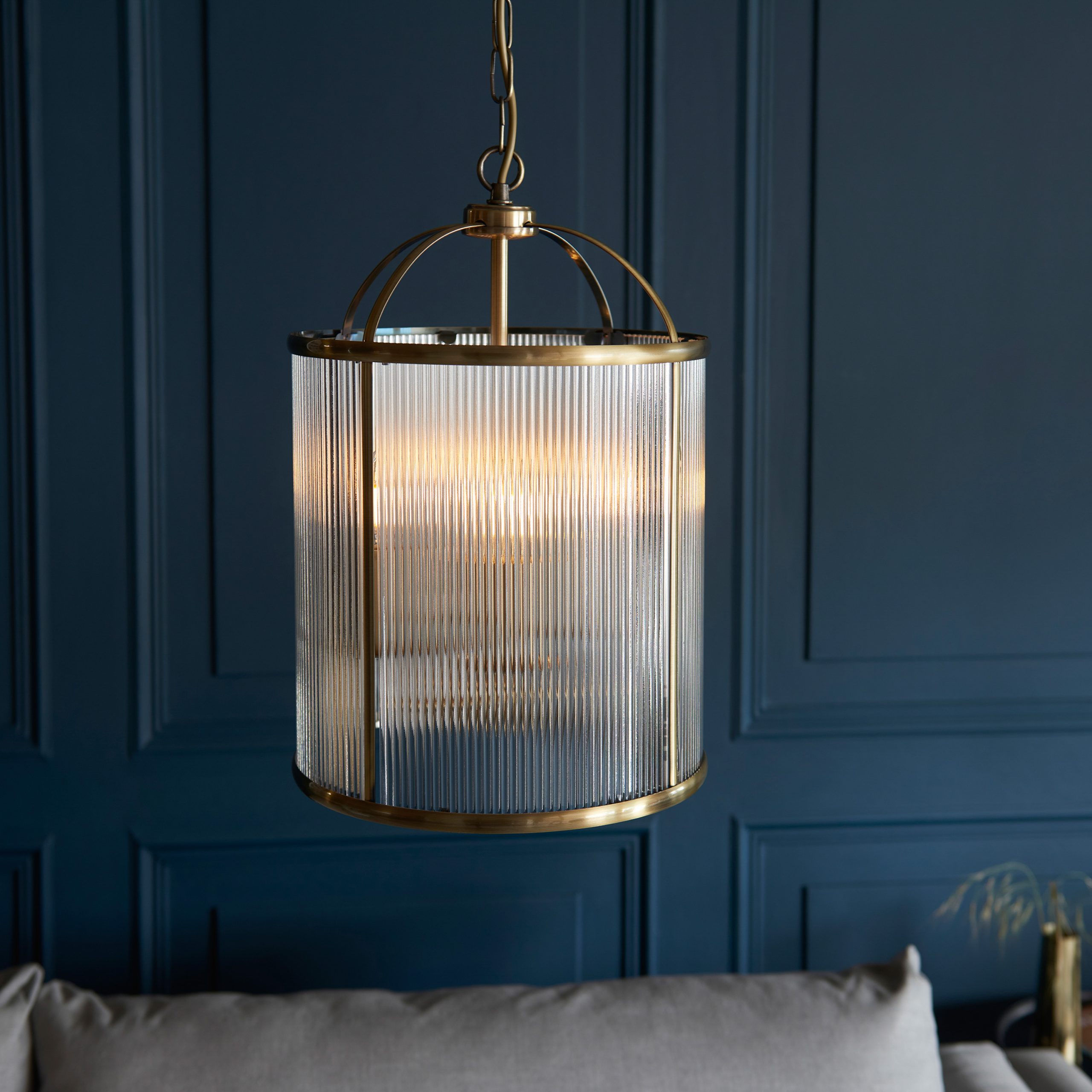 Gallery Direct Lambeth Ribbed 4lt Pendant