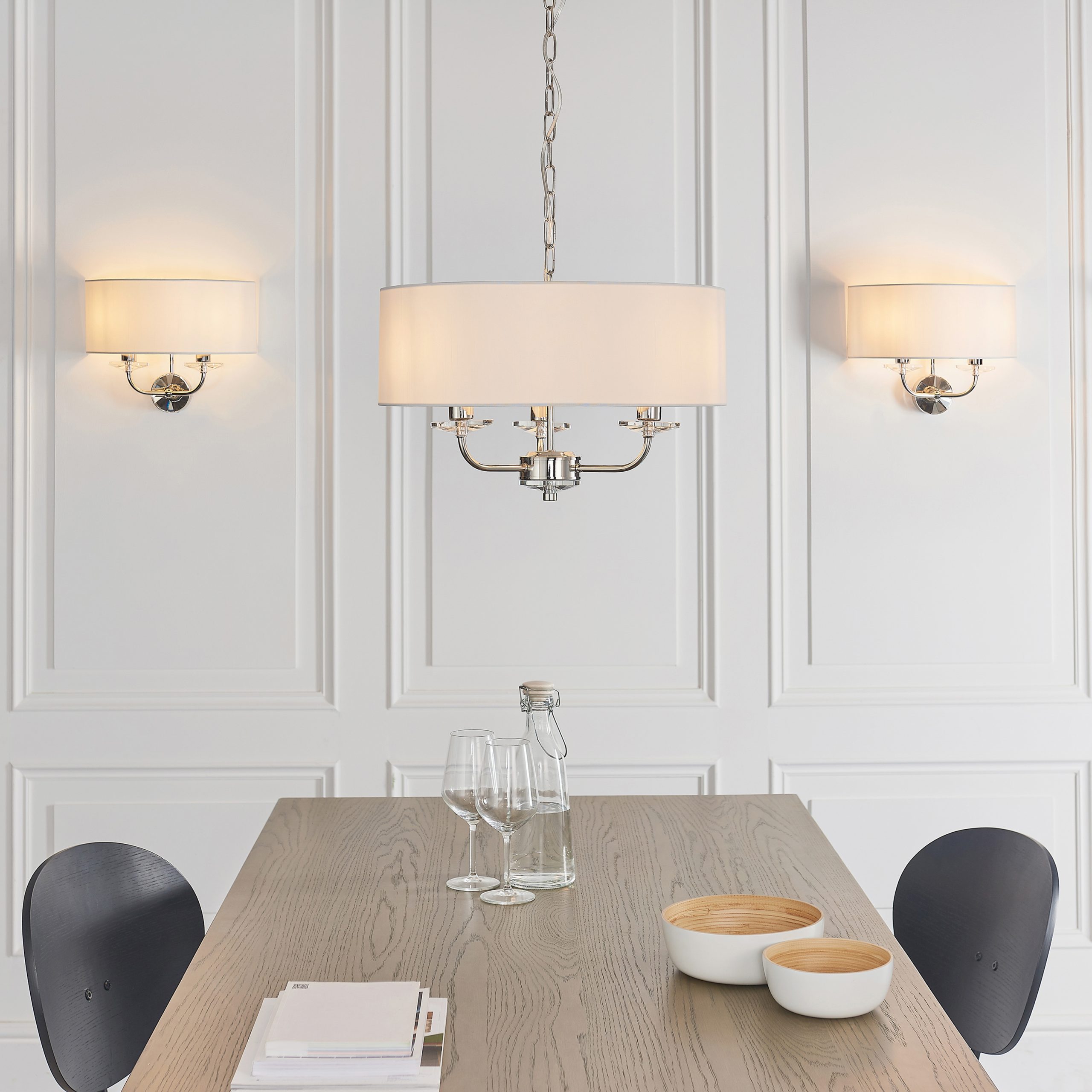 Gallery Direct Nixon 3 Pendant Light Bright Nickel