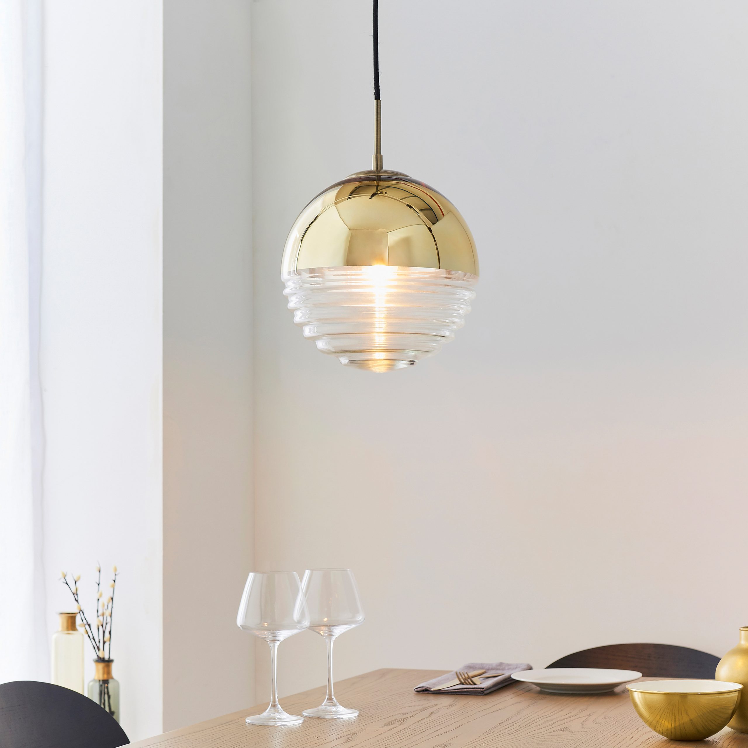 Gallery Direct Paloma Pendant Light Gold Tinted