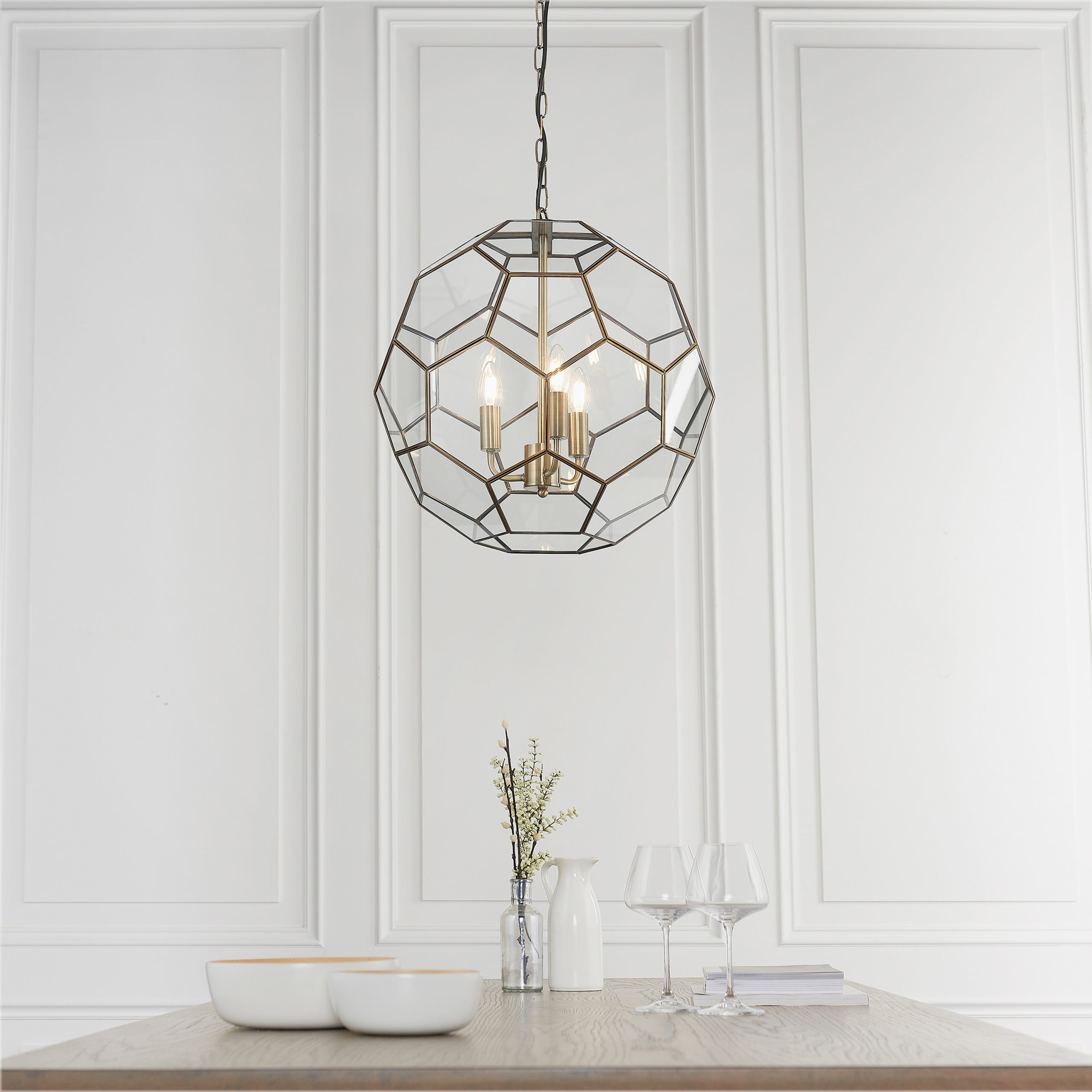 Gallery Direct Miele 3 Pendant Light Antique Brass