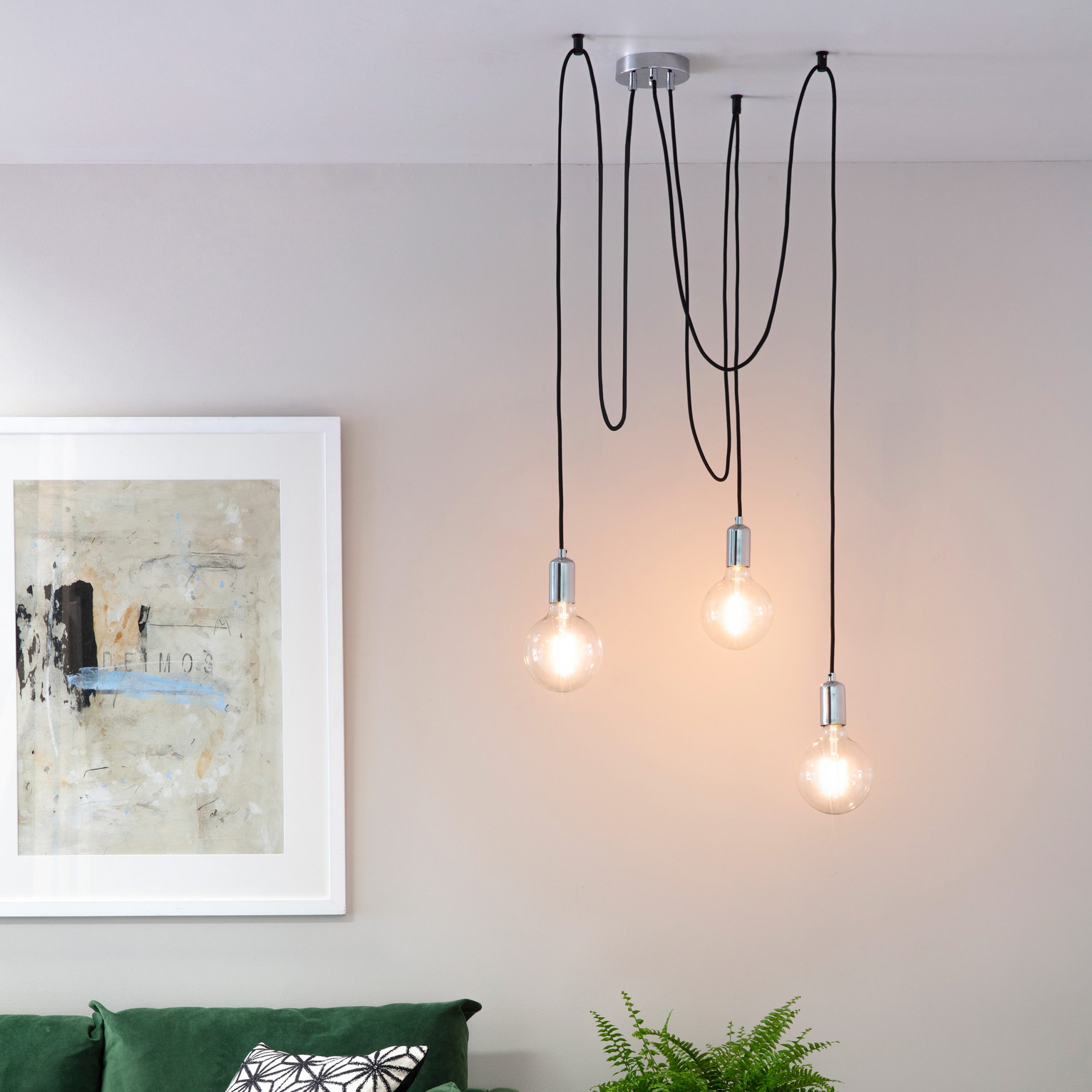 Gallery Direct Studio 3 Cluster Pendant Light Chrome