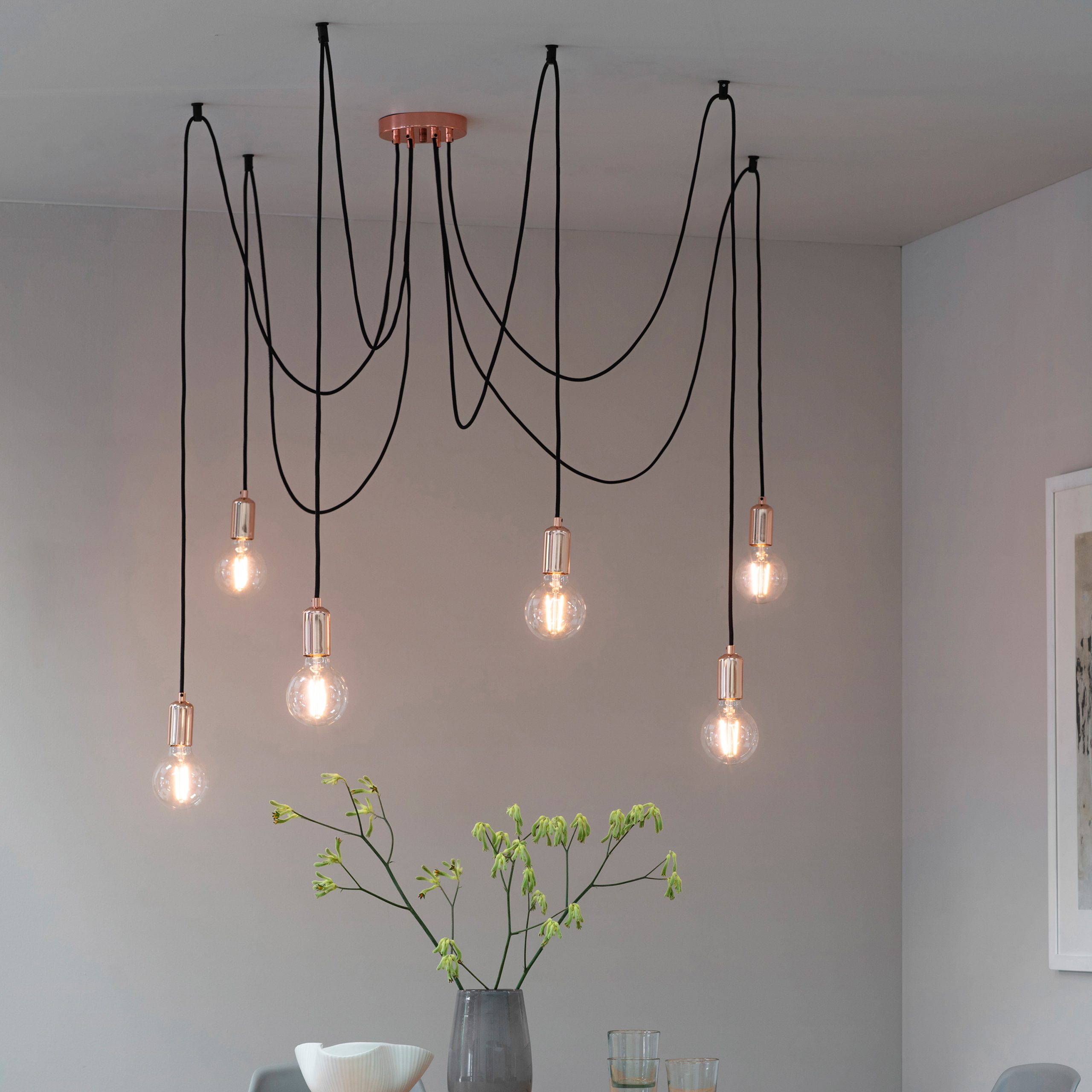 Gallery Direct Studio 6 Cluster Pendant Light Copper