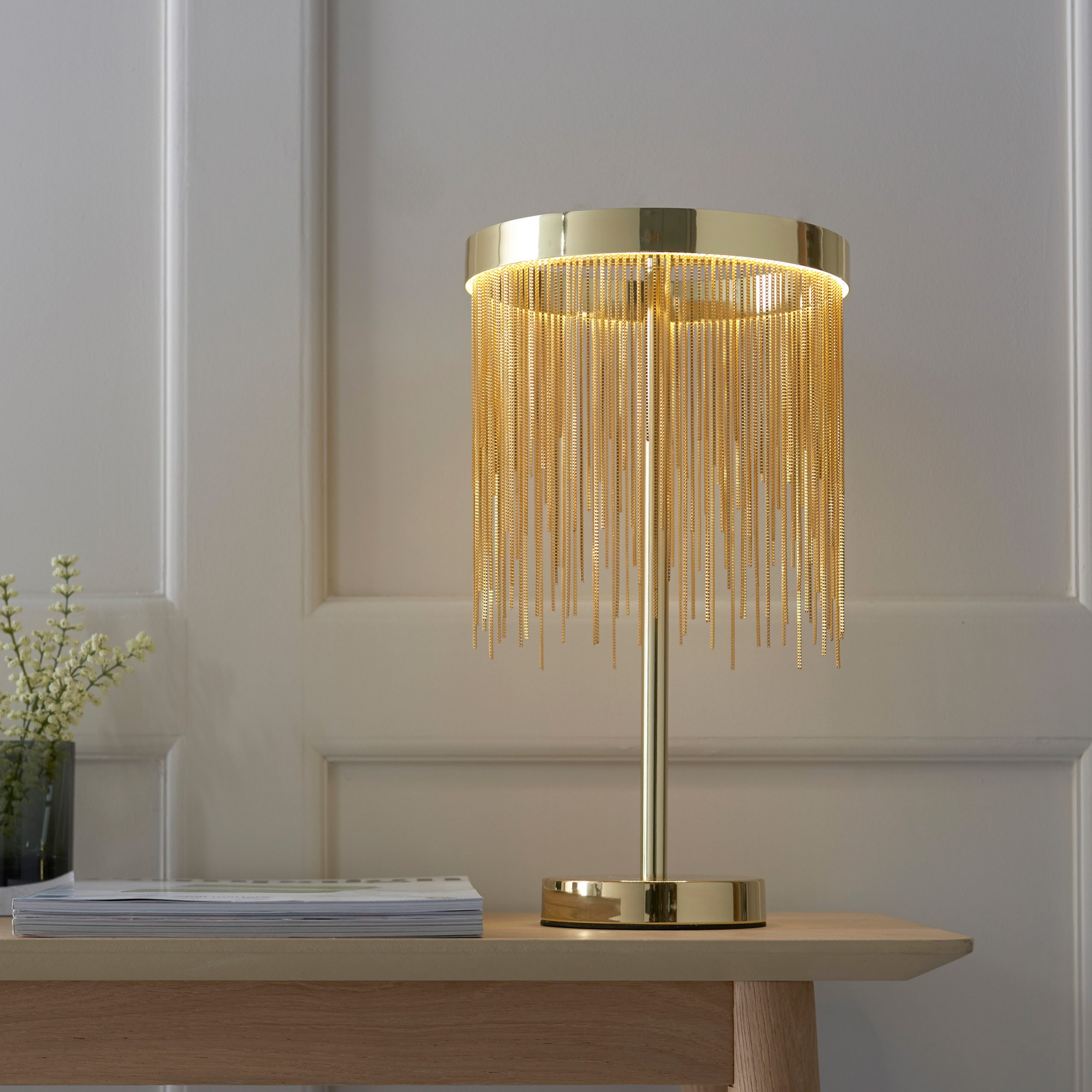 Gallery Direct Zelma 1 Table Lamp Satin Brass