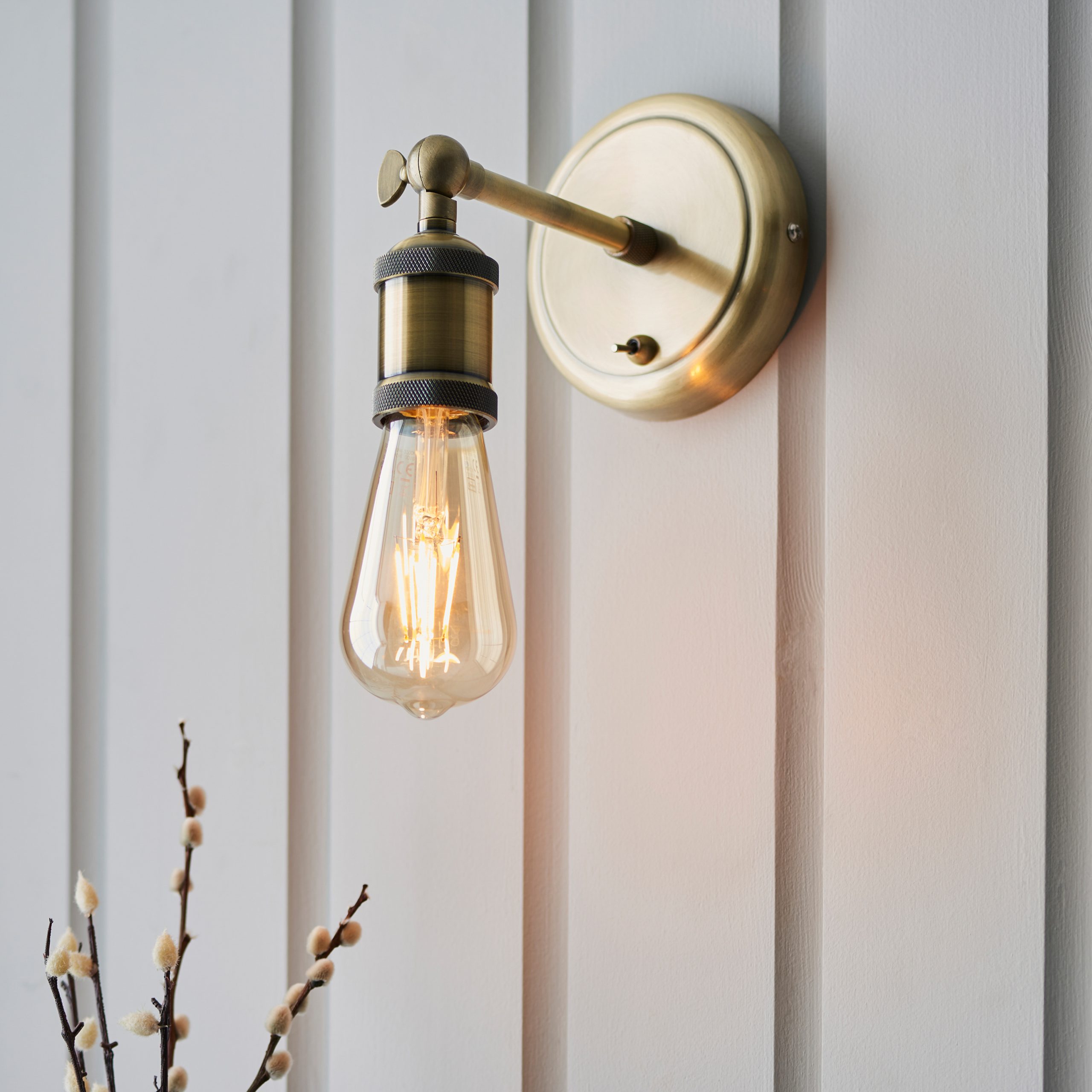 Gallery Direct Hal Wall Light Antique Brass