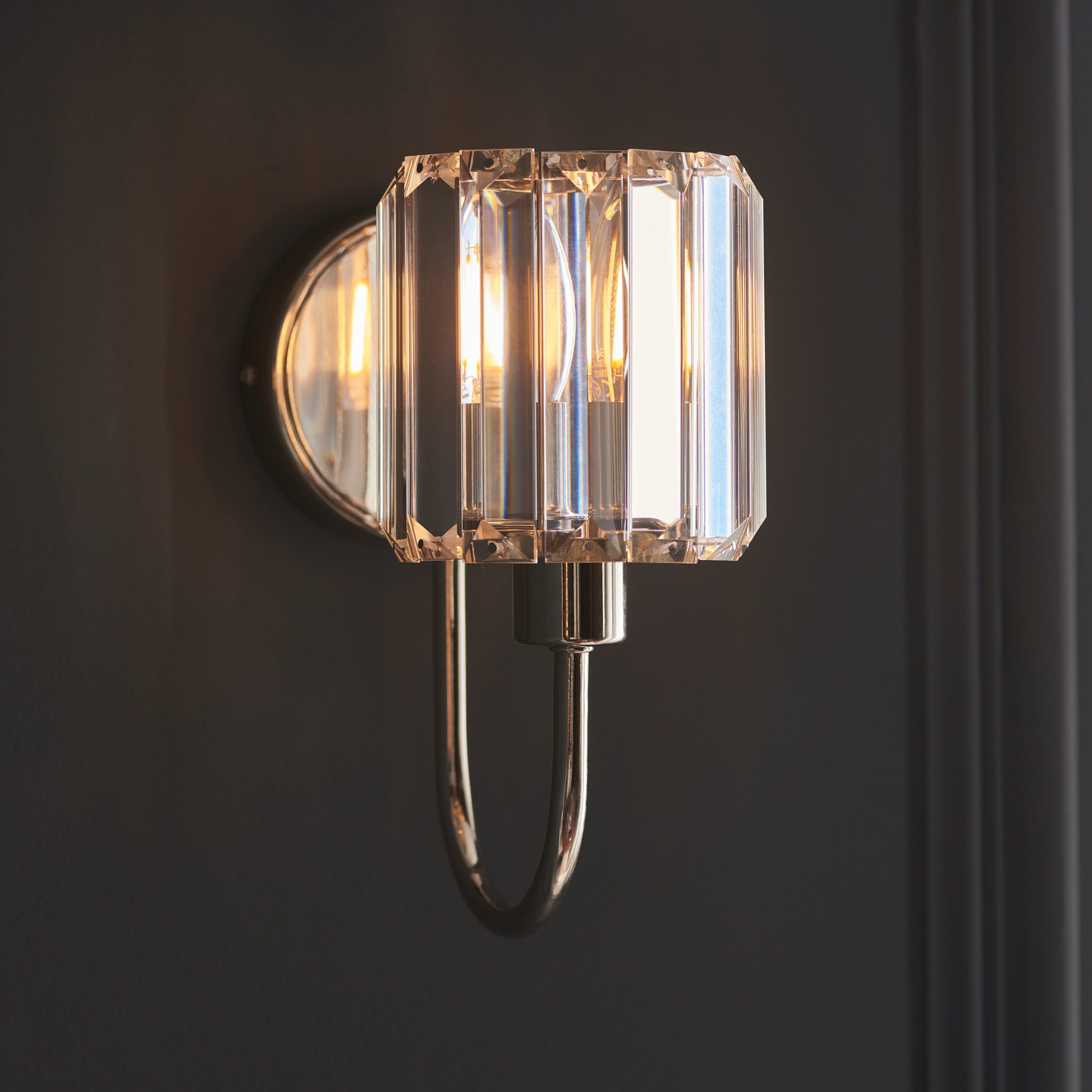 Gallery Direct Berenice 1 Wall Light Bright Nickel