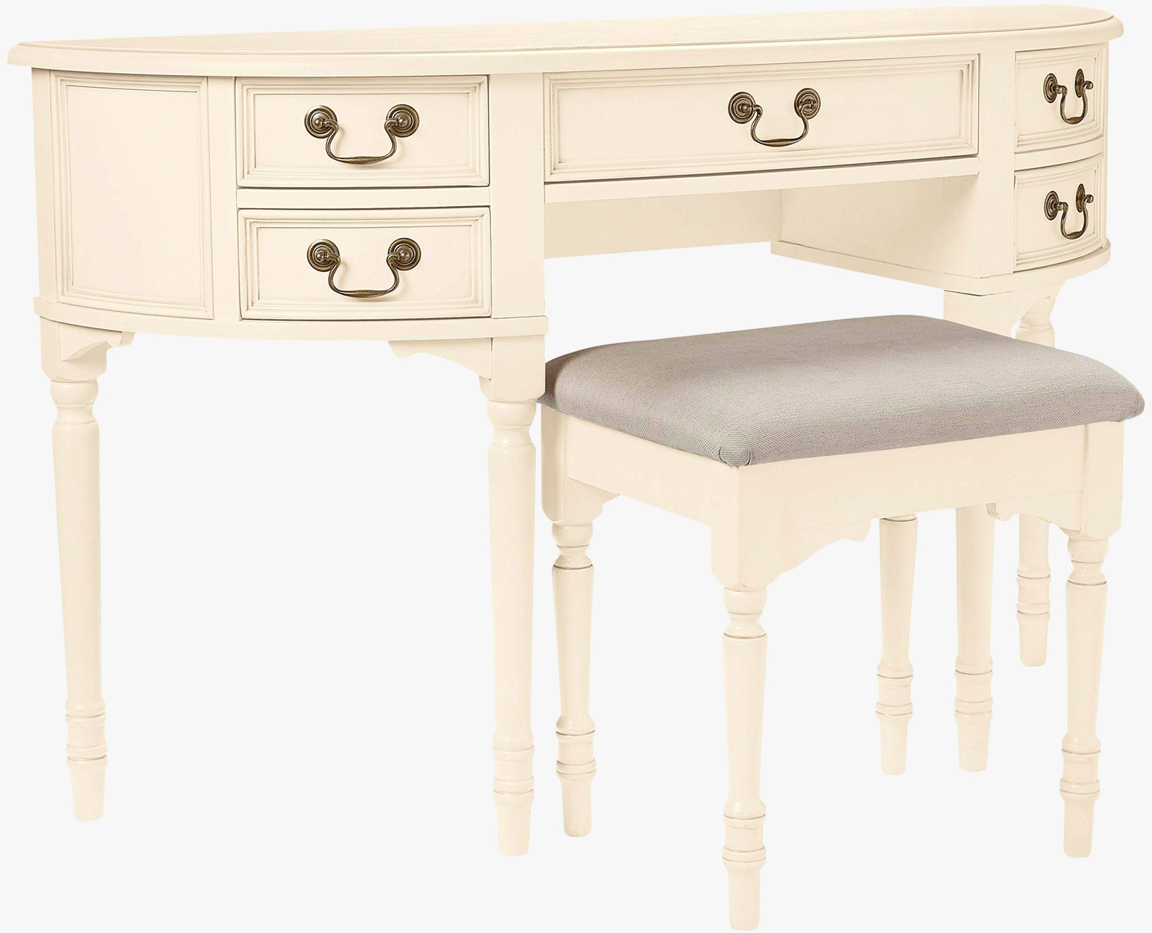 Laura Ashley Clifton 5 Drawer Dressing Table and Stool in Ivory