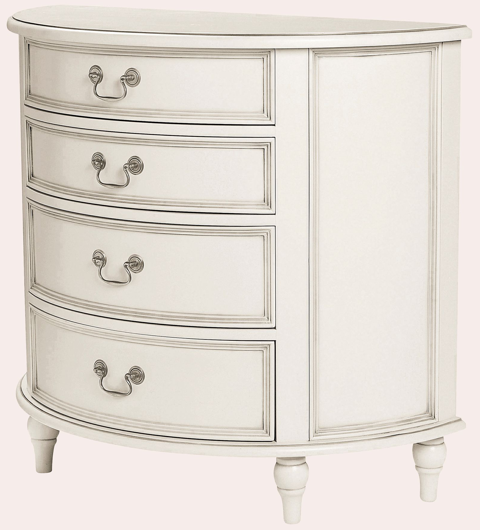 Laura Ashley Clifton 4 Drawer Half Moon Chest in Dove Grey