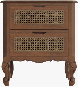 Laura Ashley Montpellier 2 Drawer Bedside Chest in Walnut | Shackletons