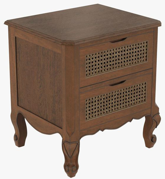 Laura Ashley Montpellier 2 Drawer Bedside Chest in Walnut