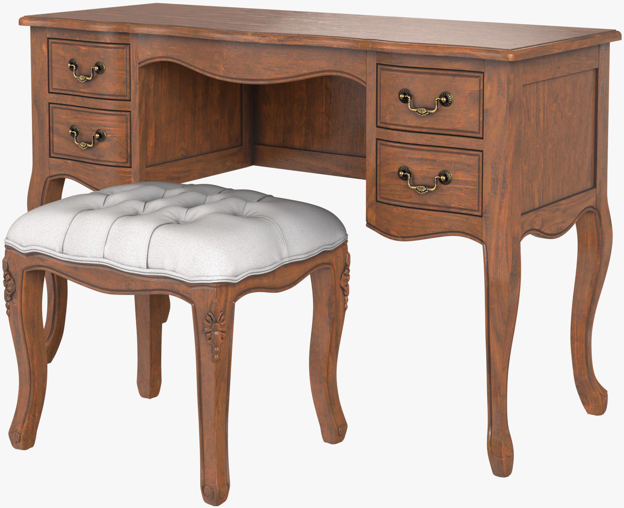 Laura Ashley Montpellier Dressing Table and Stool Set in Walnut