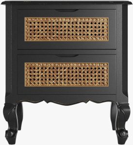 Laura Ashley Montpellier 2 Drawer Bedside Chest in Black | Shackletons